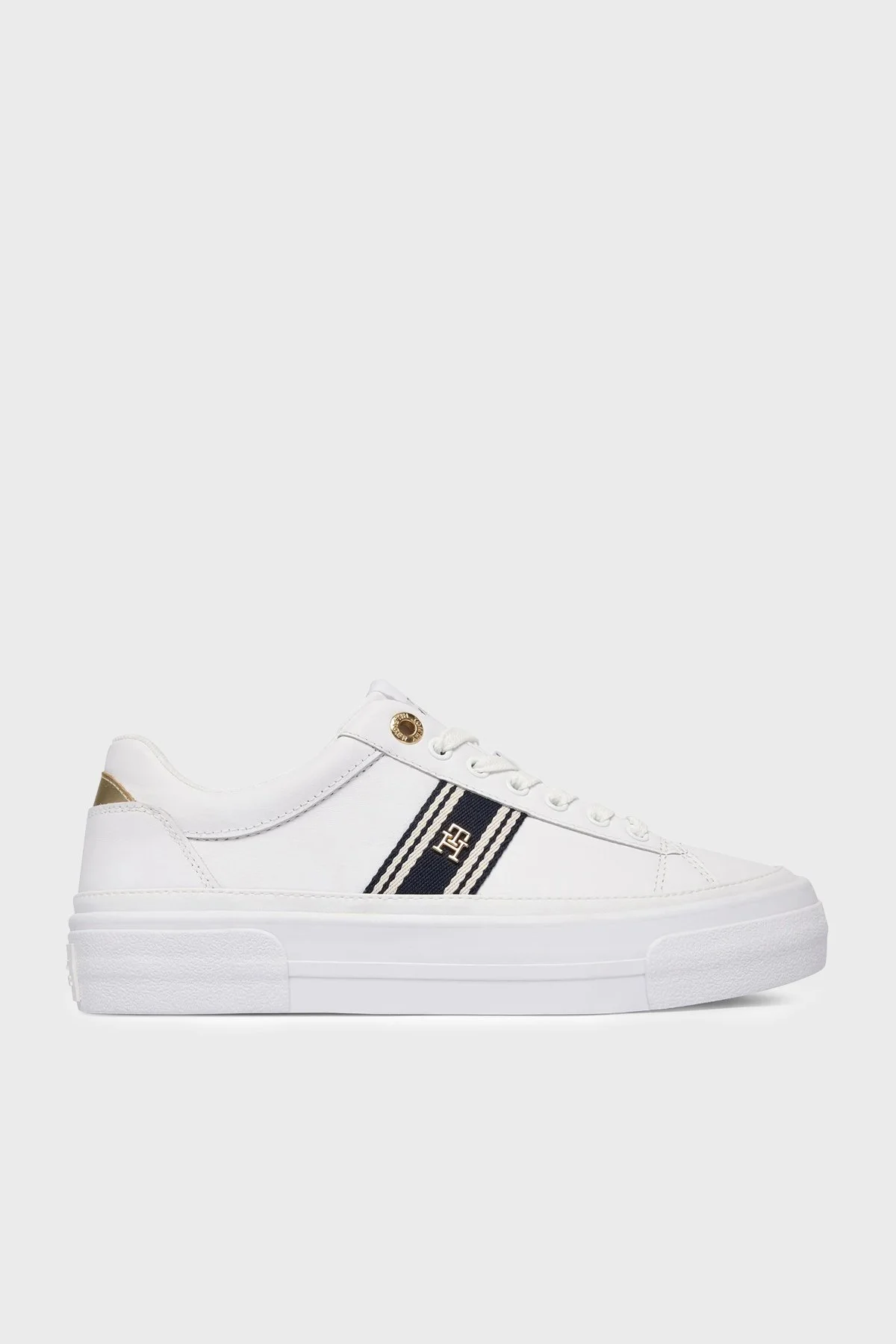 Tommy Hilfiger Deri Karışımlı Sneaker Bayan Ayakkabı FW0FW09353 YBS BEYAZ - 1