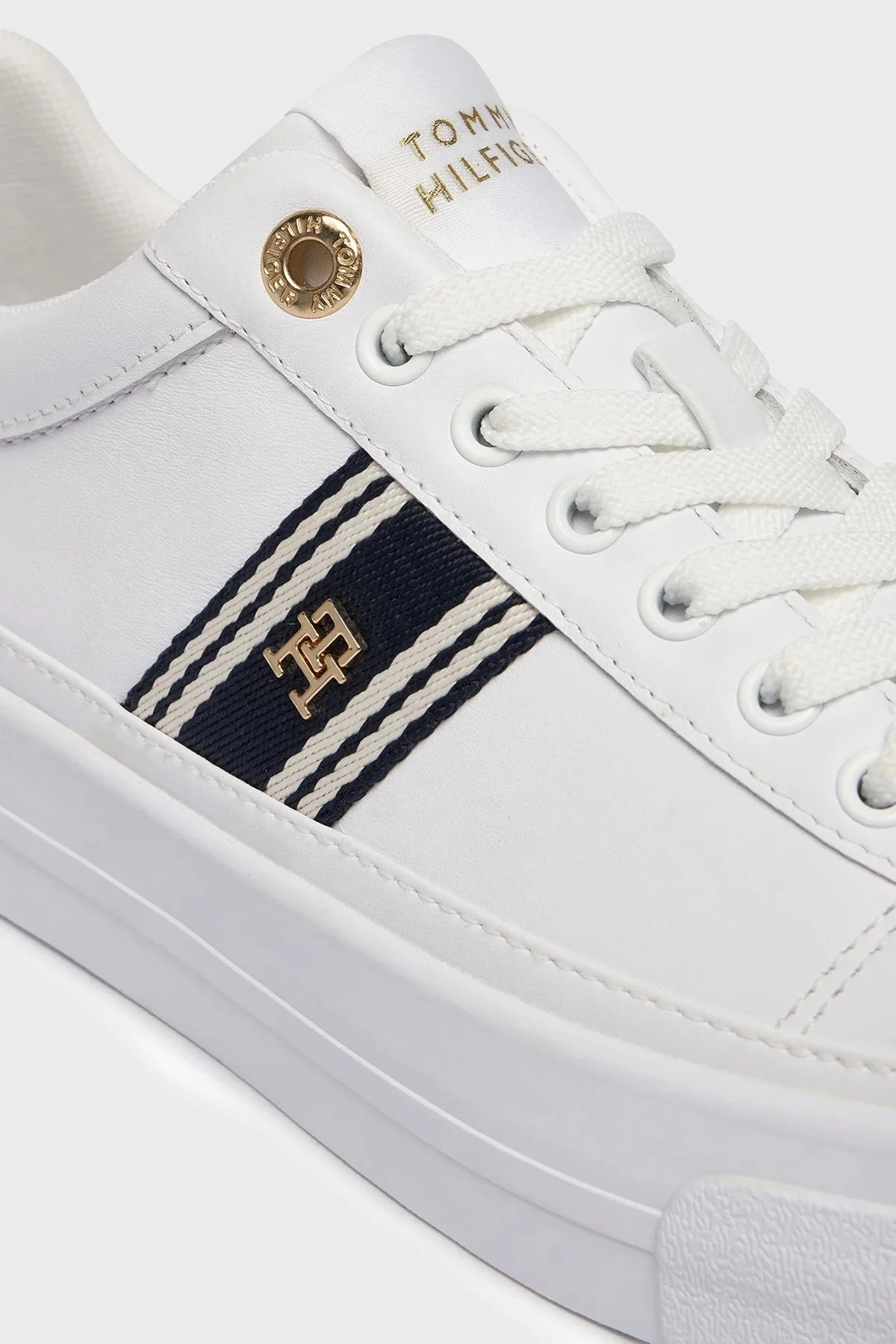 Tommy Hilfiger Deri Karışımlı Sneaker Bayan Ayakkabı FW0FW09353 YBS BEYAZ - 6