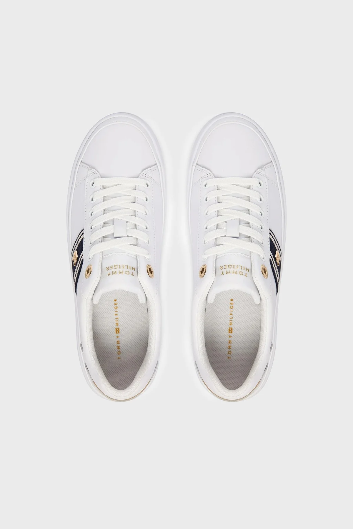Tommy Hilfiger Deri Karışımlı Sneaker Kadın Ayakkabı FW0FW09353 YBS BEYAZ - 3