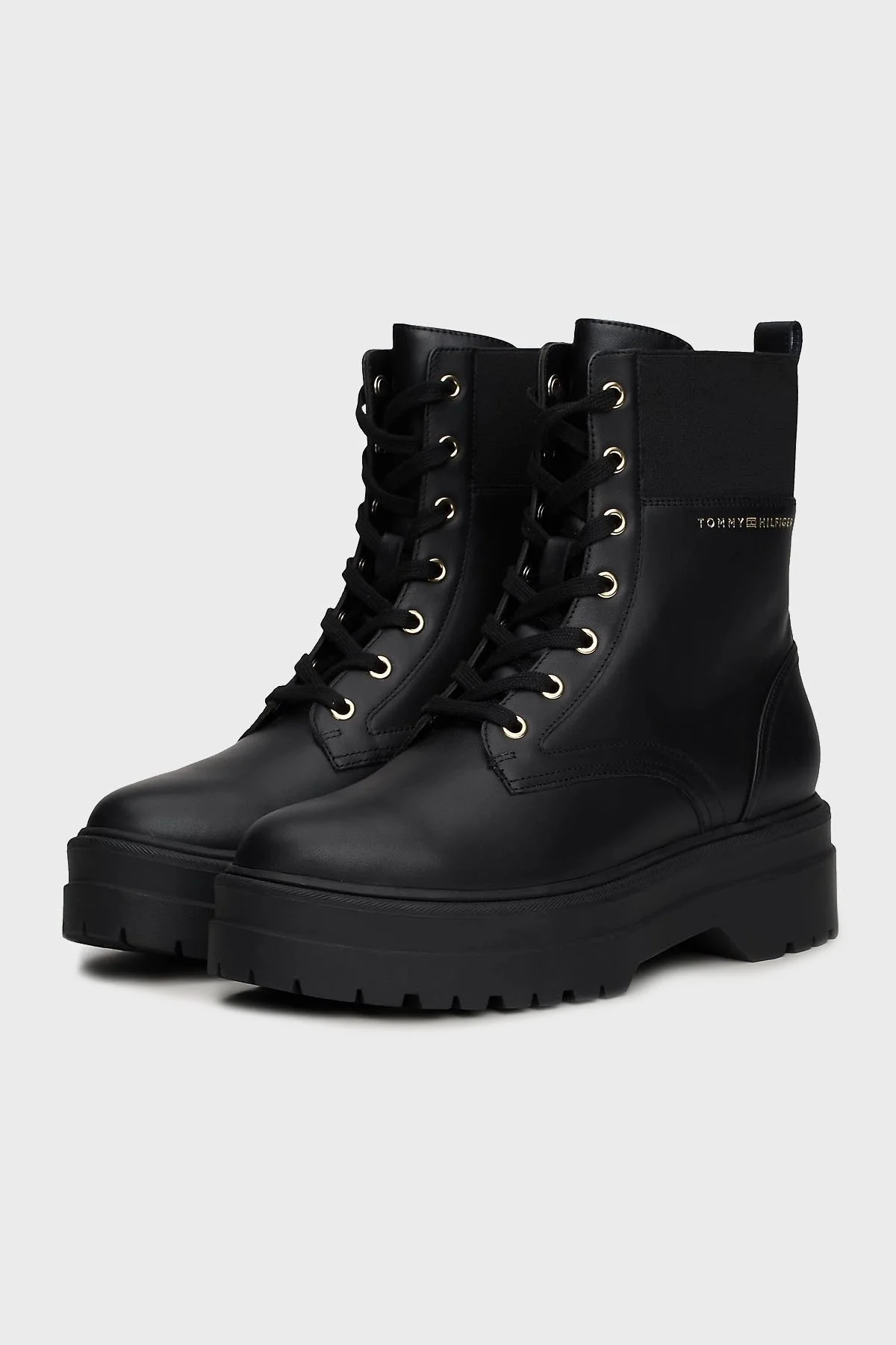 Tommy Hilfiger Deri Kramponlu Bayan Bot FW0FW08440 BDS SİYAH - 4