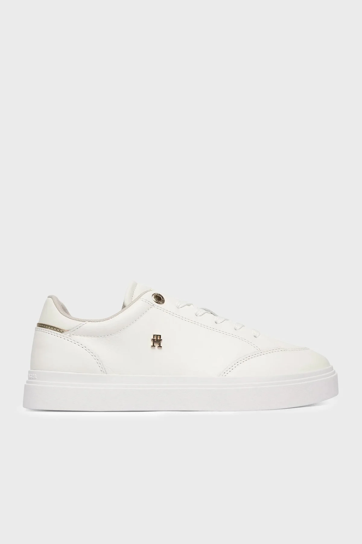 Tommy Hilfiger Deri Logolu Bayan Ayakkabı FW0FW09106 YBL BEYAZ - 1