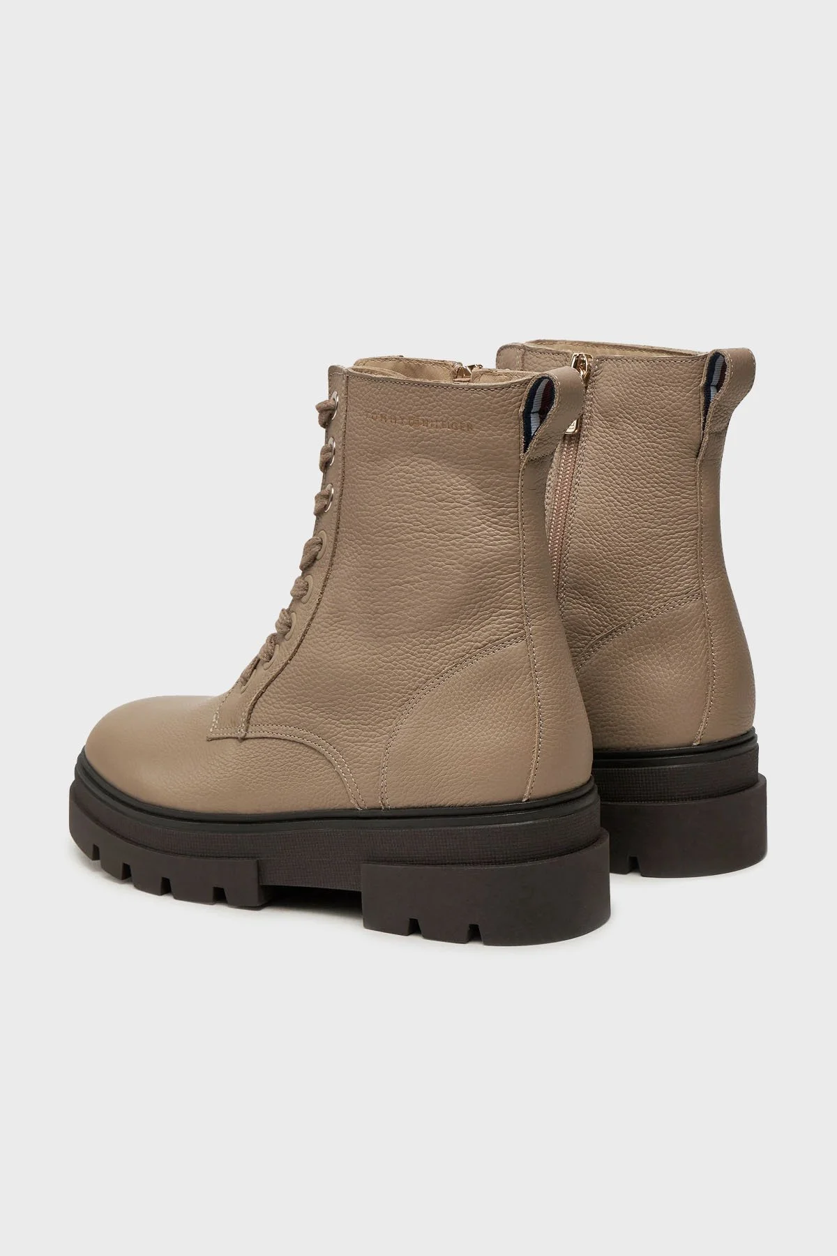 Tommy Hilfiger Deri Logolu Kadın Bot FW0FW08160 AEG BEJ - 3