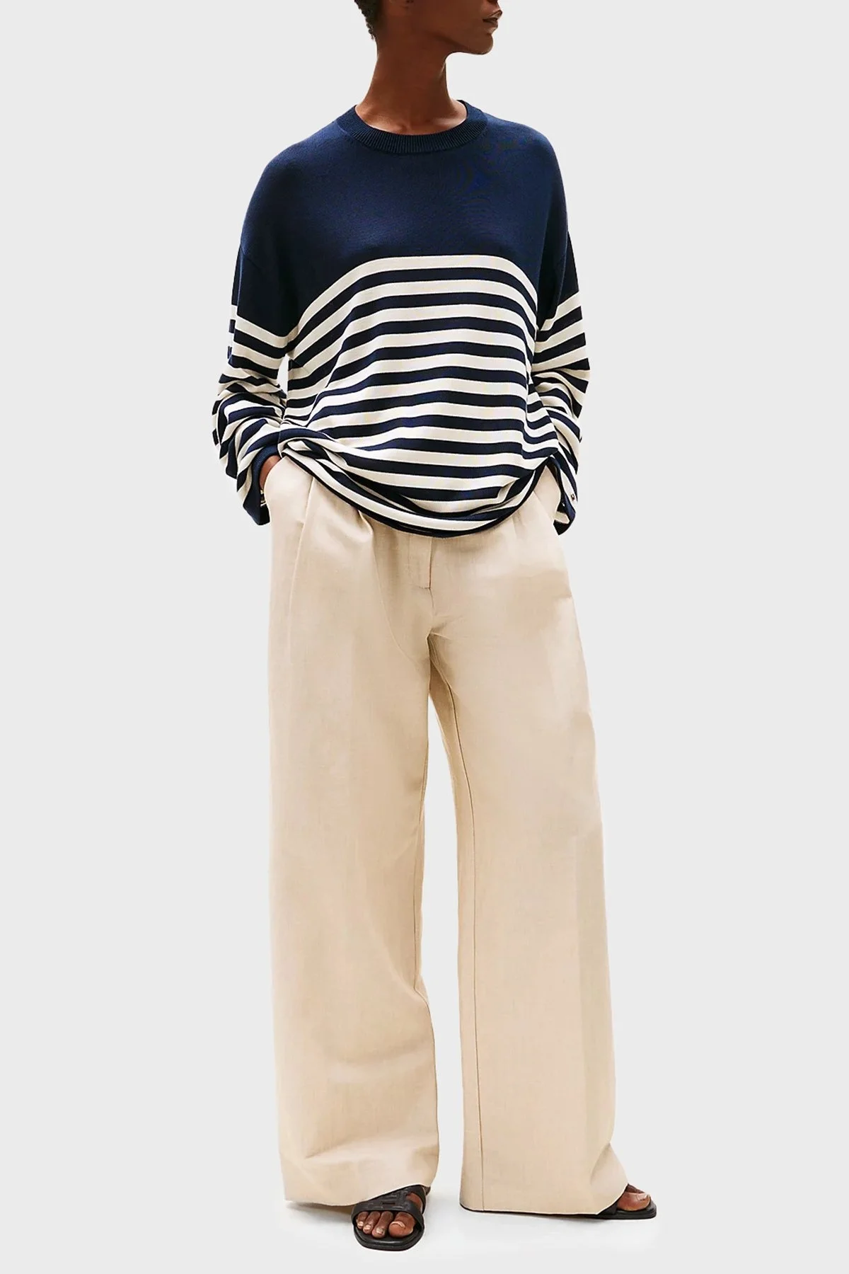 Tommy Hilfiger Deri Logolu Bayan Terlik FW0FW08671 BDS SİYAH - 9