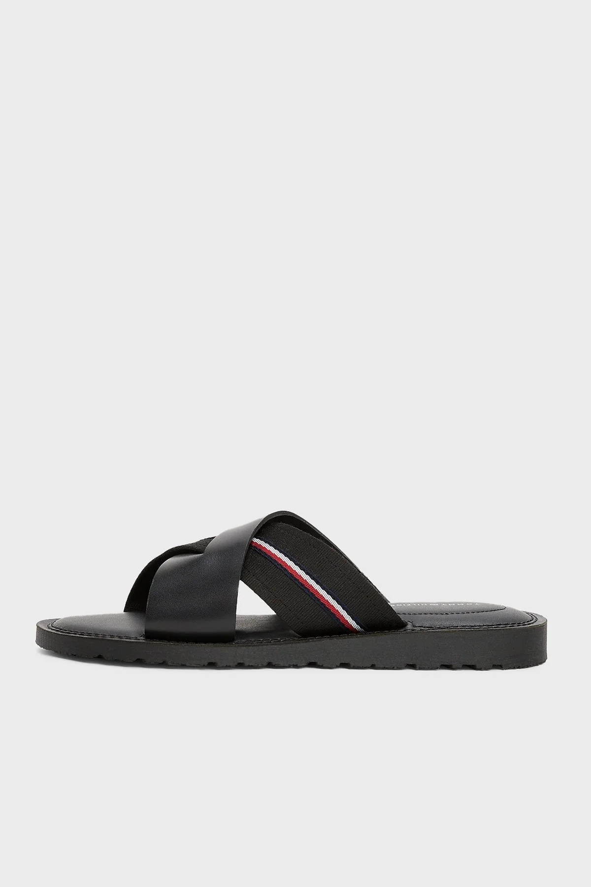 Tommy Hilfiger Deri Logolu Erkek Sandalet FM0FM05415 BDS SİYAH - 3