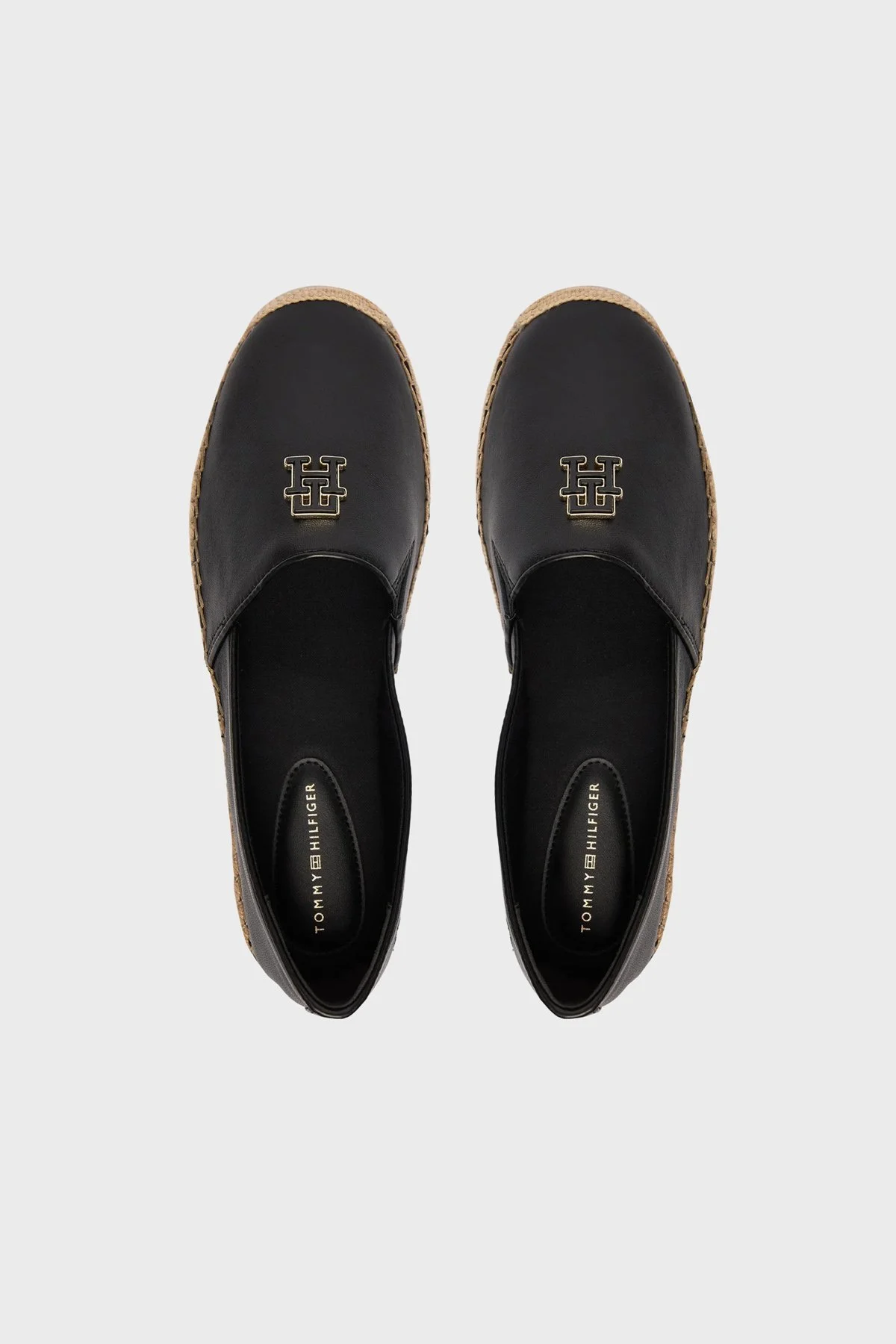 Tommy Hilfiger Deri Logolu Espadril Kadın Ayakkabı FW0FW09246 BDS SİYAH - 3