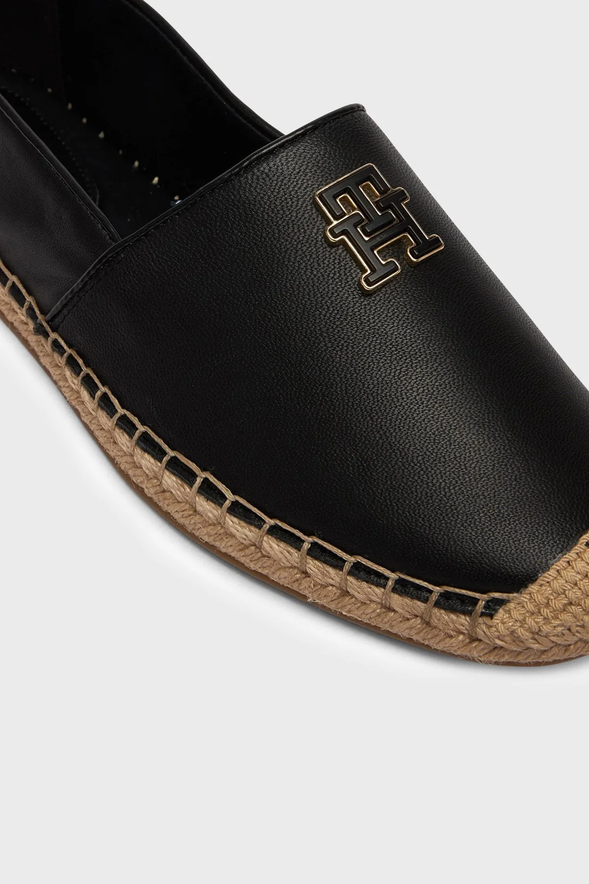 Tommy Hilfiger Deri Logolu Espadril Kadın Ayakkabı FW0FW09246 BDS SİYAH - 5