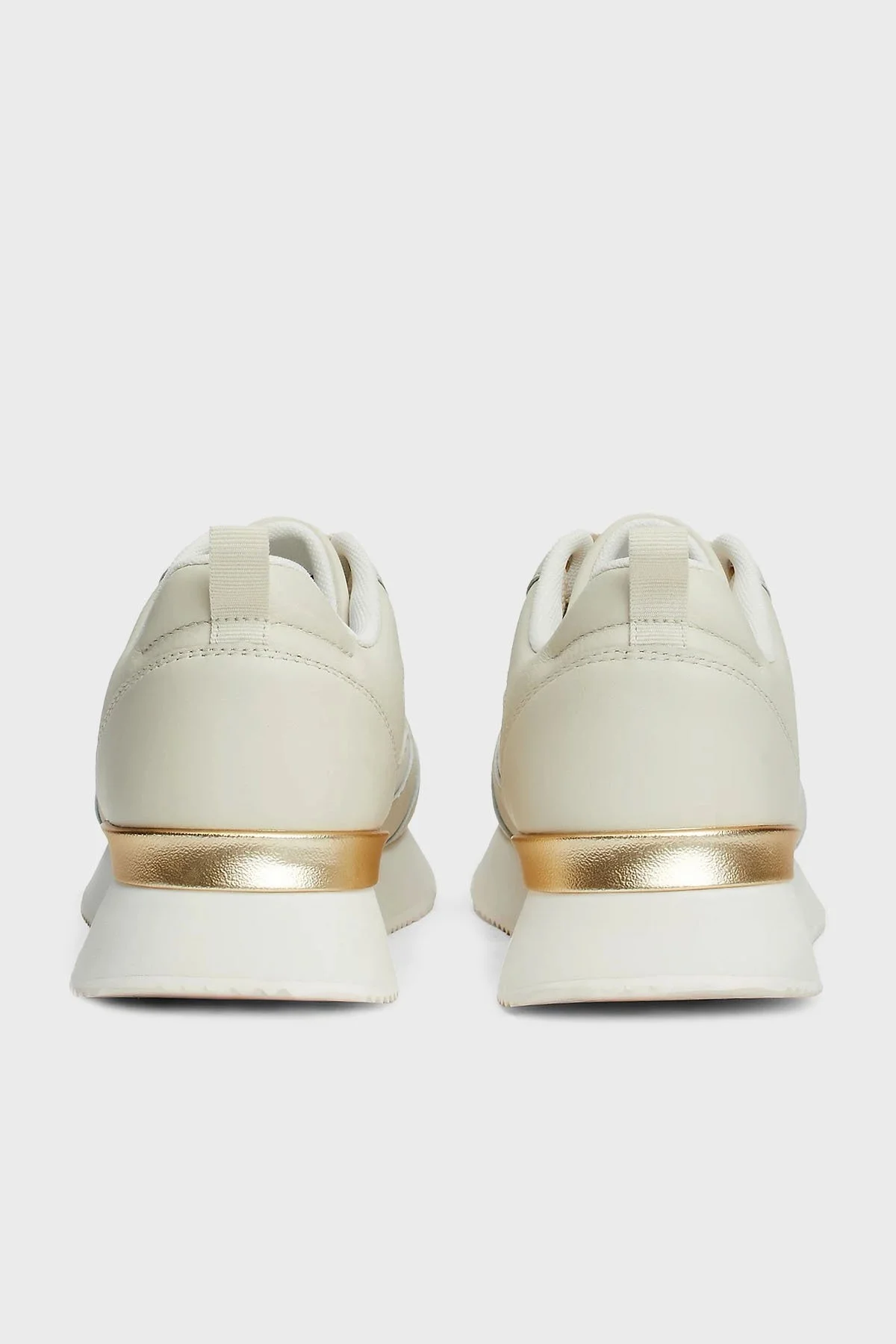 Tommy Hilfiger Deri Logolu Kalın Tabanlı Sneaker Bayan Ayakkabı FW0FW08117 ACG BEJ - 5