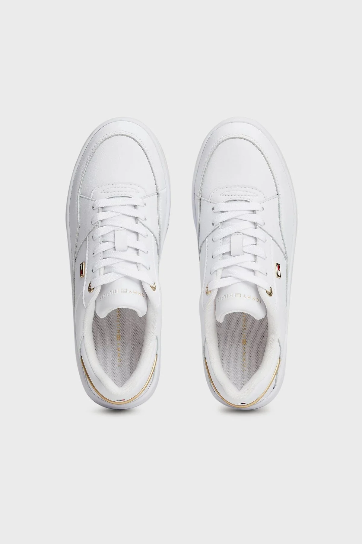 Tommy Hilfiger Deri Logolu Sneaker Bayan Ayakkabı FW0FW08261 YBS BEYAZ - 3