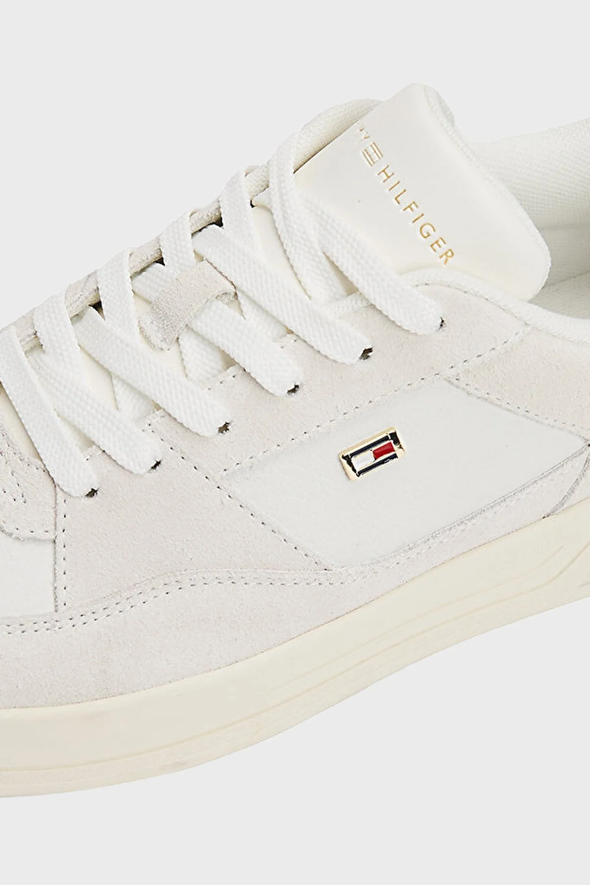 Tommy Hilfiger Deri Logolu Sneaker Bayan Ayakkabı FW0FW08456 YBL BEYAZ - 6
