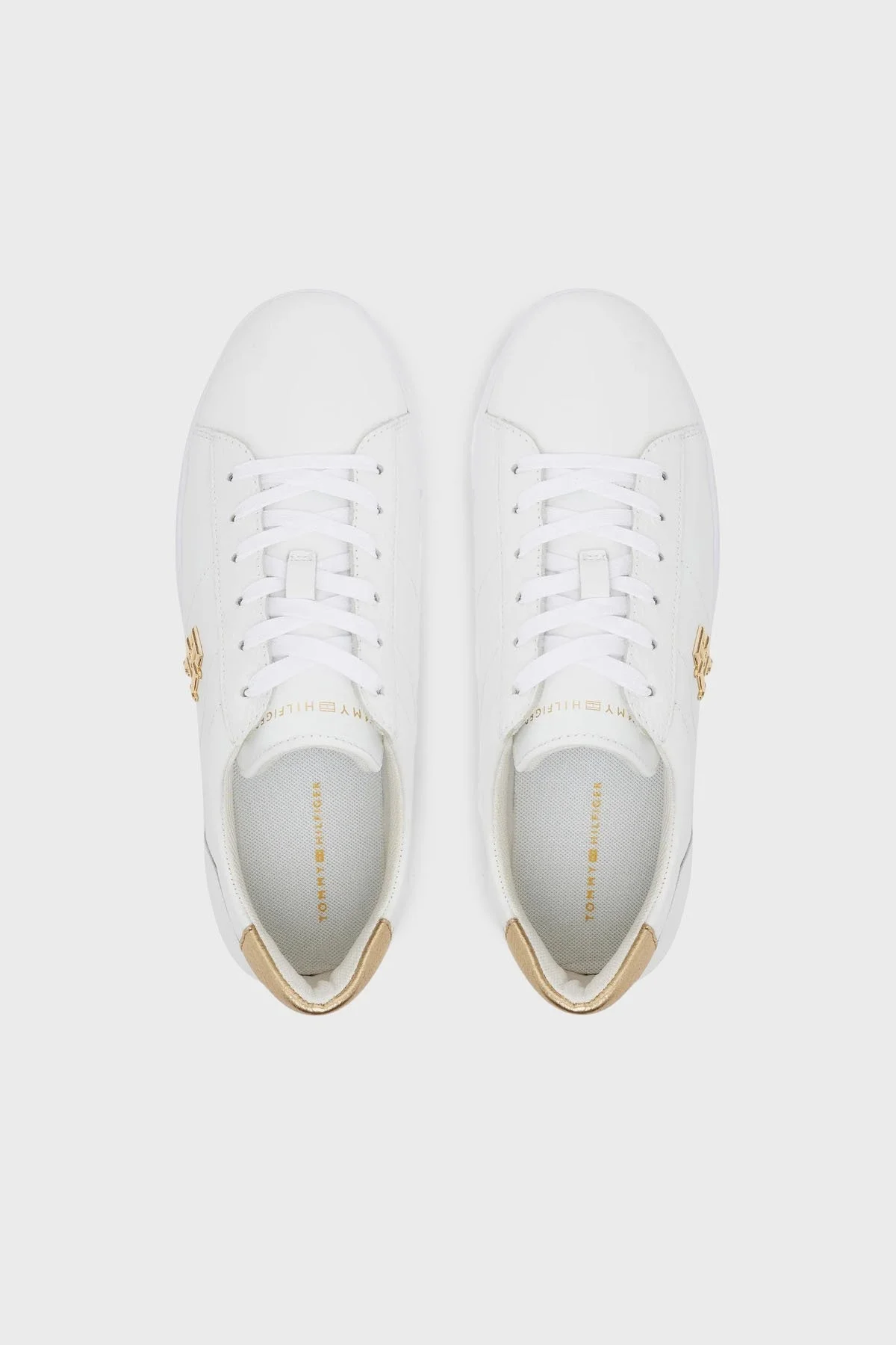 Tommy Hilfiger Deri Logolu Sneaker Bayan Ayakkabı FW0FW08648 YBS BEYAZ - 4