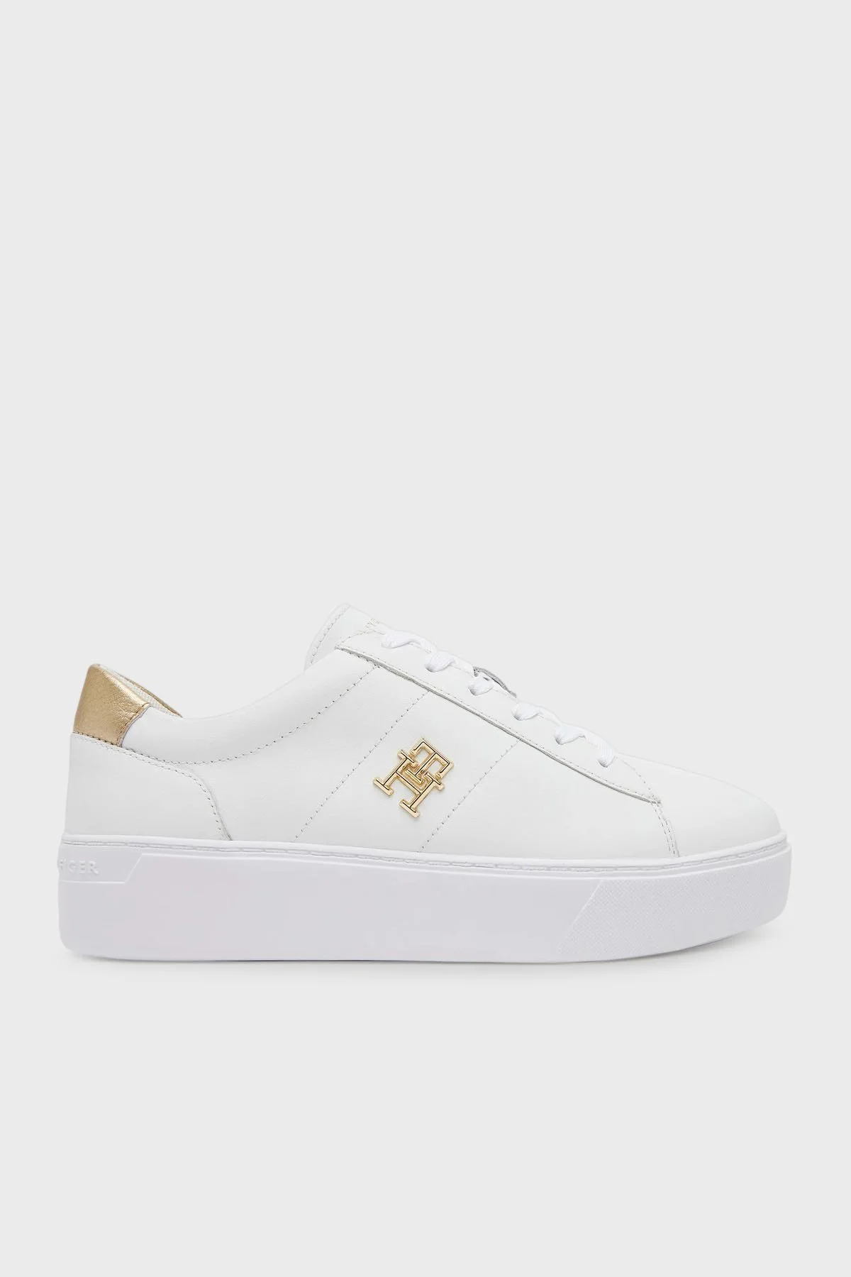 Tommy Hilfiger Deri Logolu Sneaker Kadın Ayakkabı FW0FW08648 YBS BEYAZ - 1