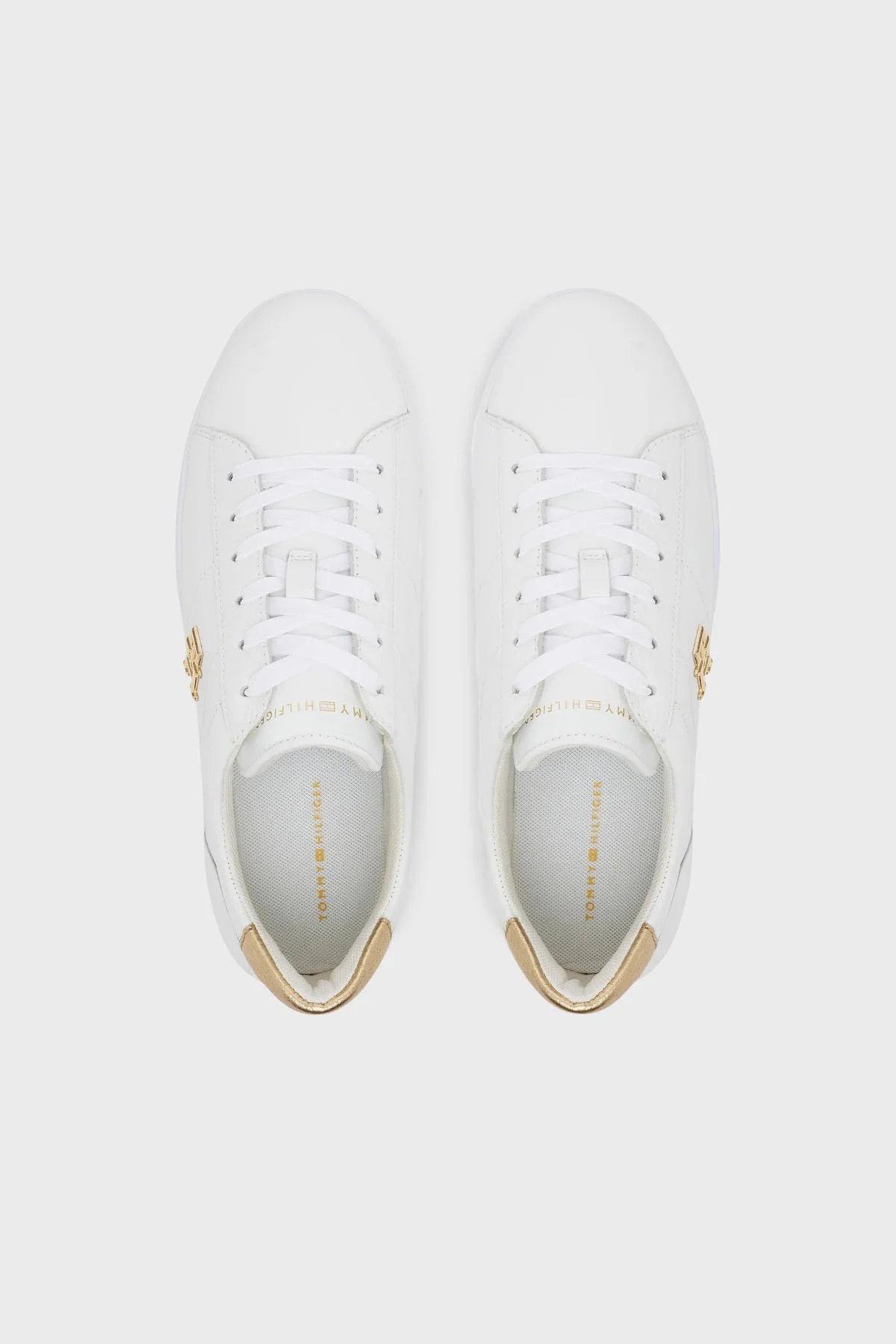 Tommy Hilfiger Deri Logolu Sneaker Kadın Ayakkabı FW0FW08648 YBS BEYAZ - 4