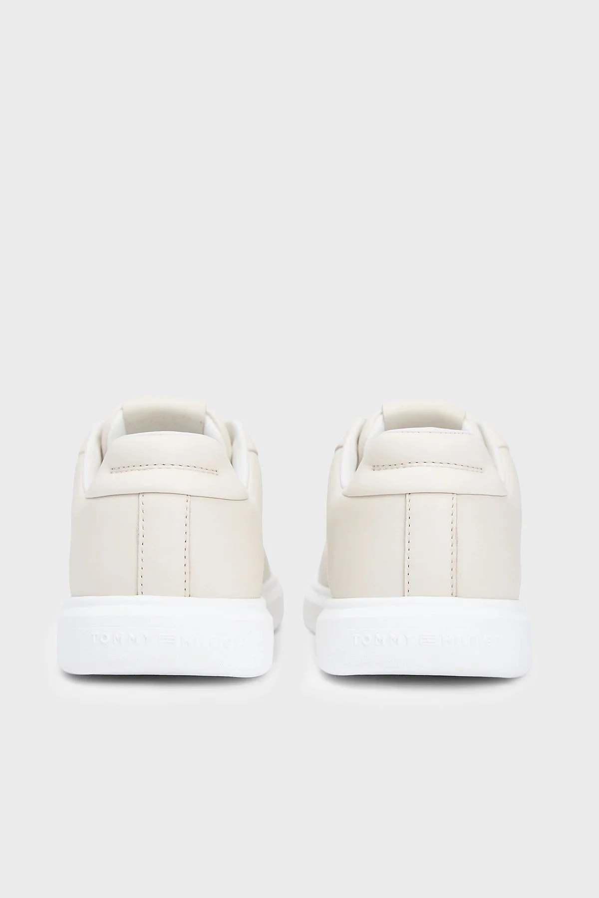 Tommy Hilfiger Deri Logolu Sneaker Bayan Ayakkabı FW0FW08949 AEO BEJ - 6