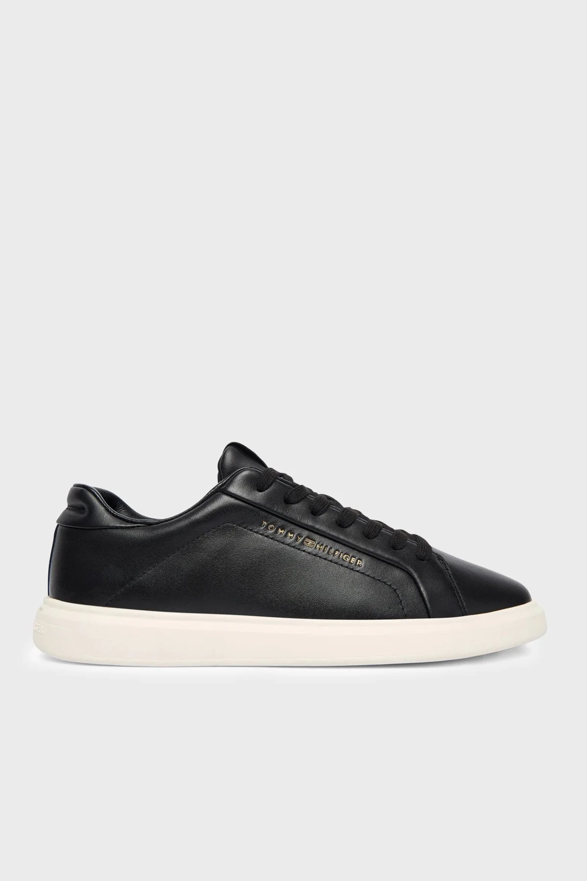 Tommy Hilfiger Deri Logolu Sneaker Kadın Ayakkabı FW0FW08949 BDS SİYAH - 1