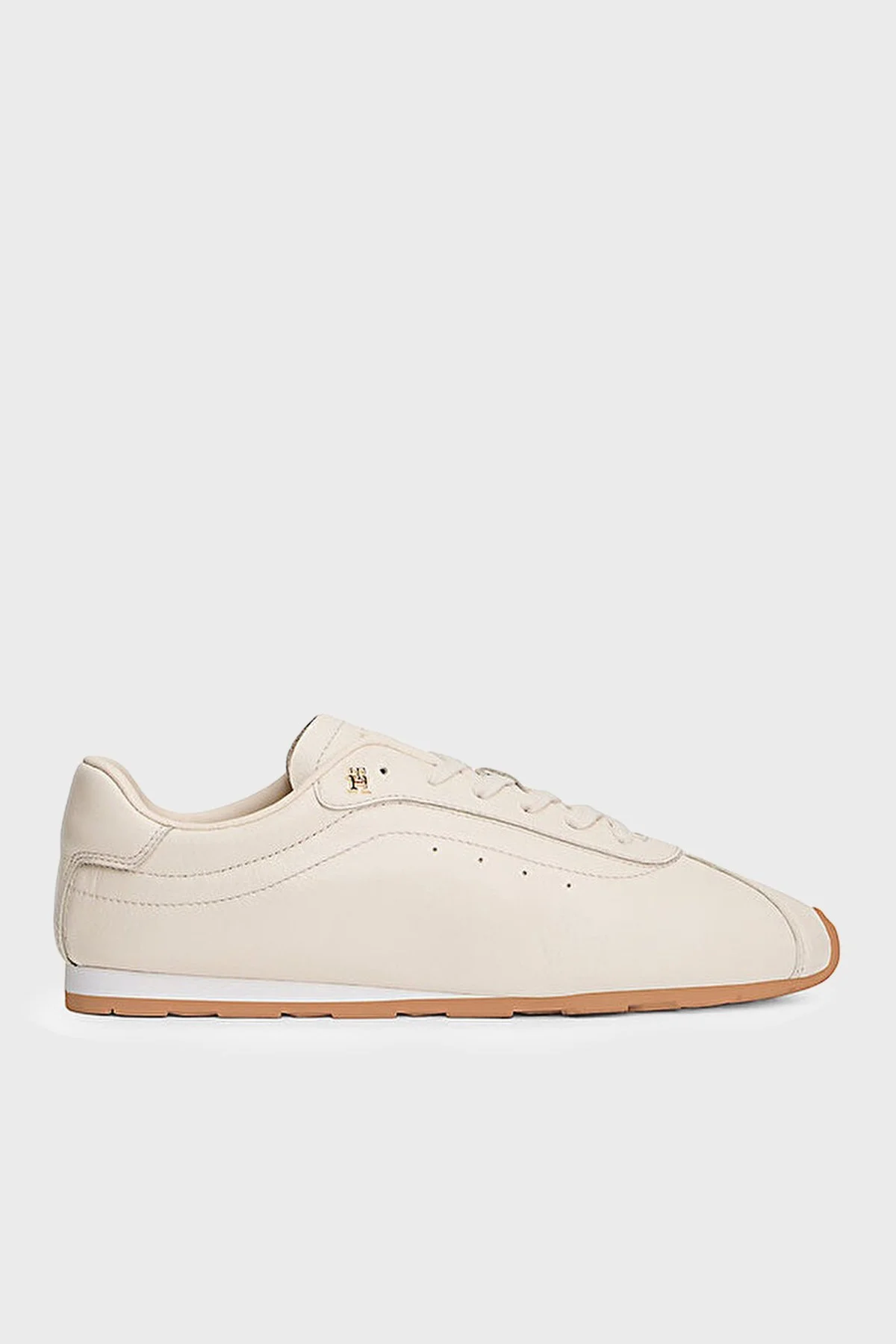 Tommy Hilfiger Deri Logolu Sneaker Bayan Ayakkabı FW0FW08951 AEO BEJ - 1