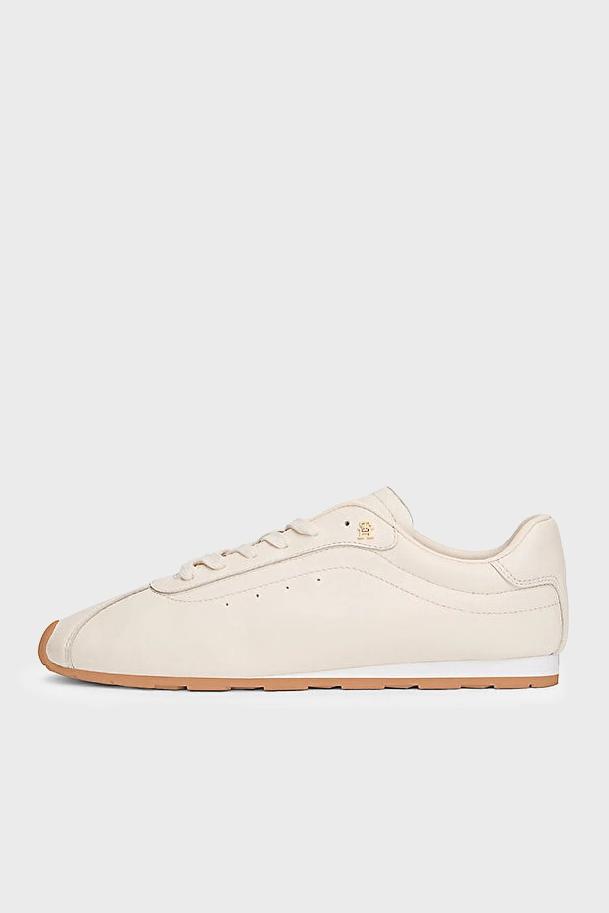 Tommy Hilfiger Deri Logolu Sneaker Bayan Ayakkabı FW0FW08951 AEO BEJ - 2