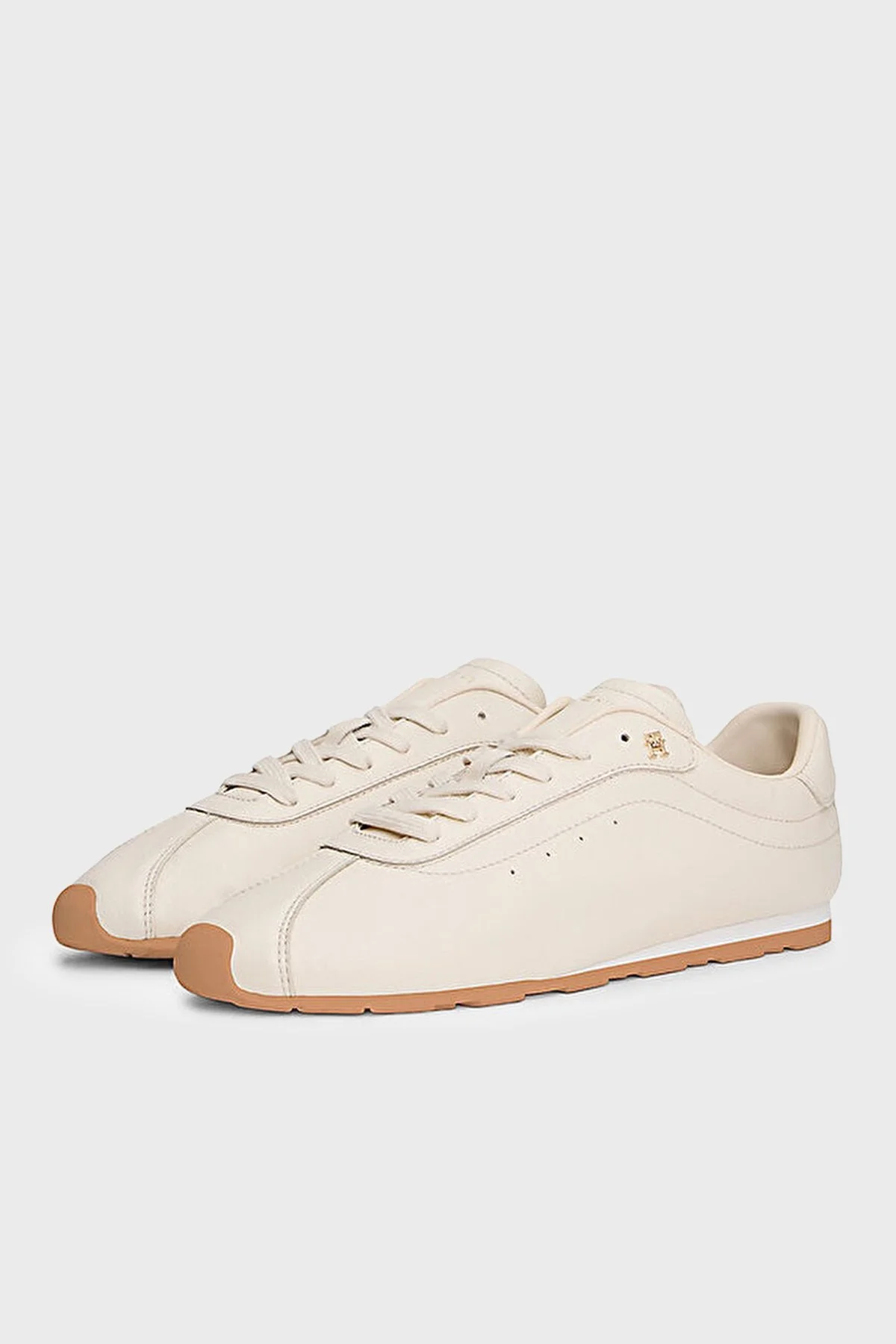 Tommy Hilfiger Deri Logolu Sneaker Bayan Ayakkabı FW0FW08951 AEO BEJ - 3