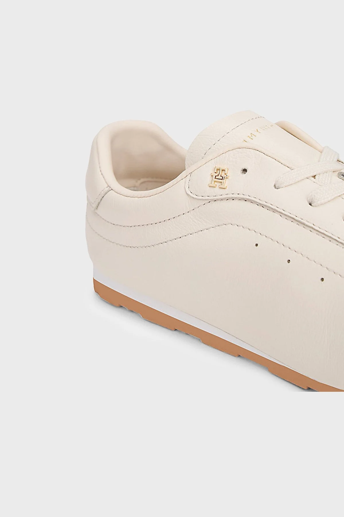 Tommy Hilfiger Deri Logolu Sneaker Kadın Ayakkabı FW0FW08951 AEO BEJ - 5