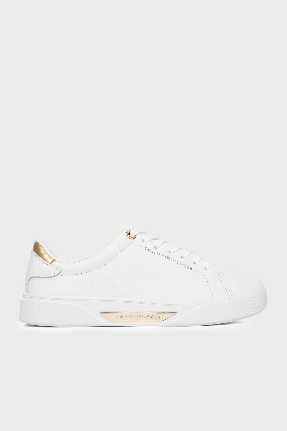 Tommy Hilfiger Deri Logolu Sneaker Bayan Ayakkabı FW0FW09019 YBS BEYAZ - 1