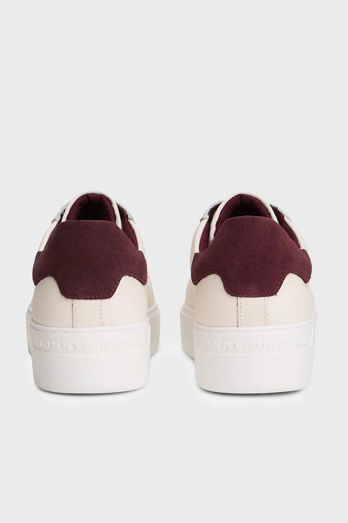 Tommy Hilfiger Deri Logolu Sneaker Kadın Ayakkabı FW0FW09021 0F5 BEJ - 6