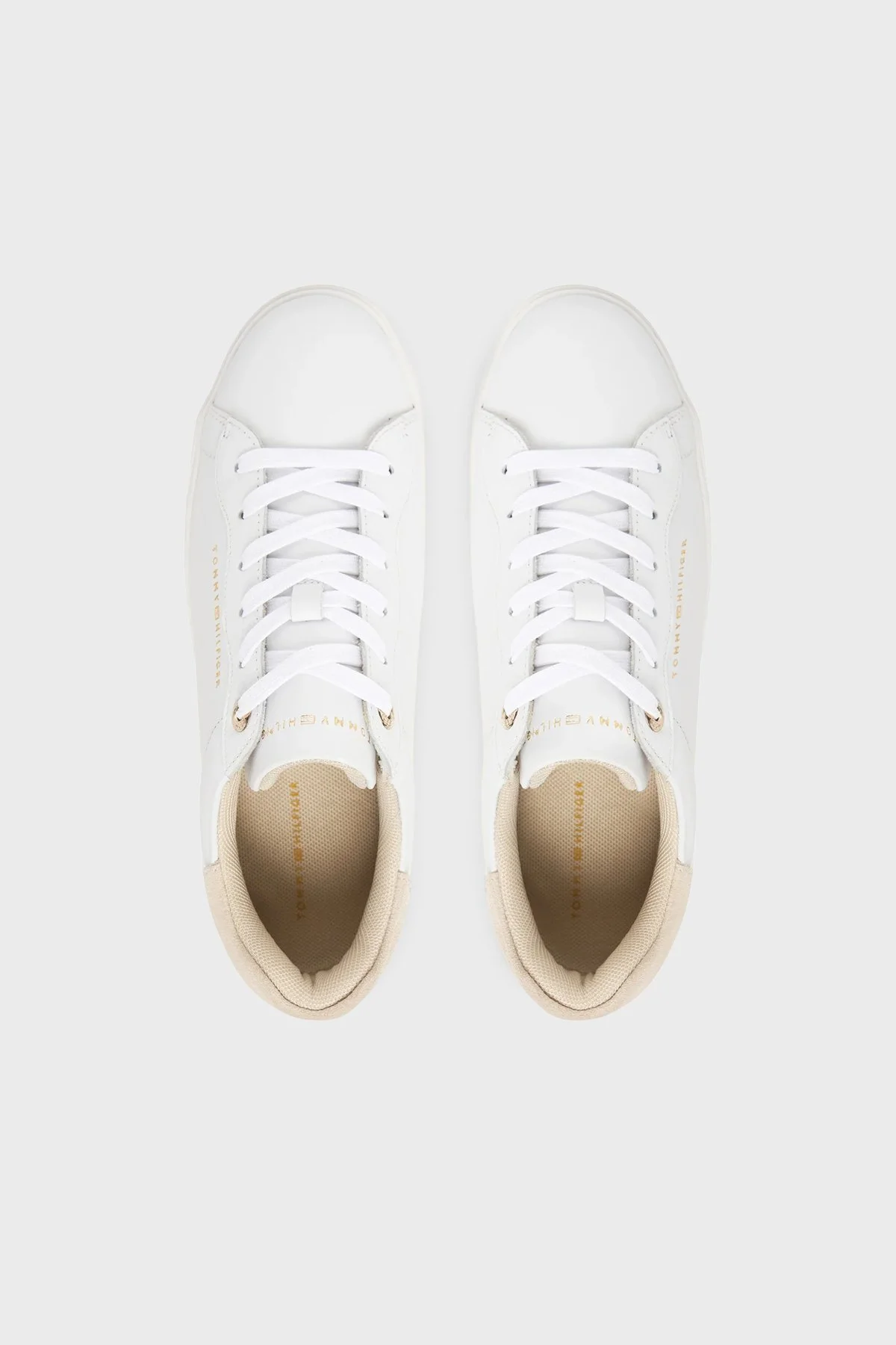 Tommy Hilfiger Deri Logolu Sneaker Kadın Ayakkabı FW0FW09021 0K4 BEYAZ - 3
