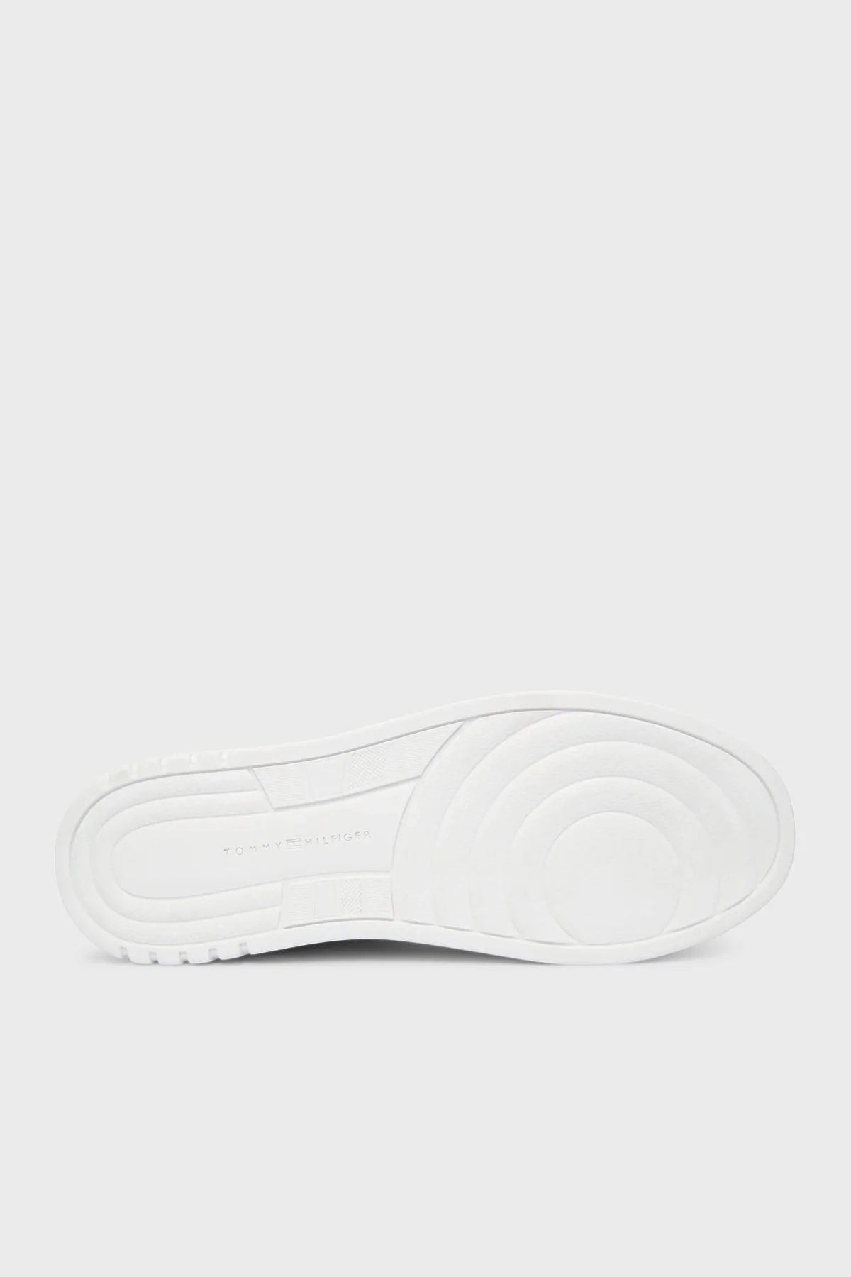 Tommy Hilfiger Deri Logolu Sneaker Bayan Ayakkabı FW0FW09024 0LA BEYAZ-AÇIK GRİ - 5