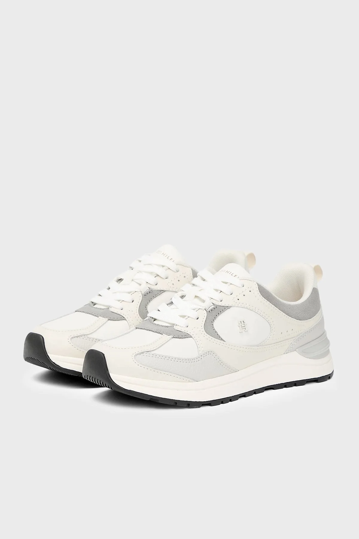 Tommy Hilfiger Deri Logolu Sneaker Bayan Ayakkabı FW0FW09034 0F6 KREM-GRİ - 3