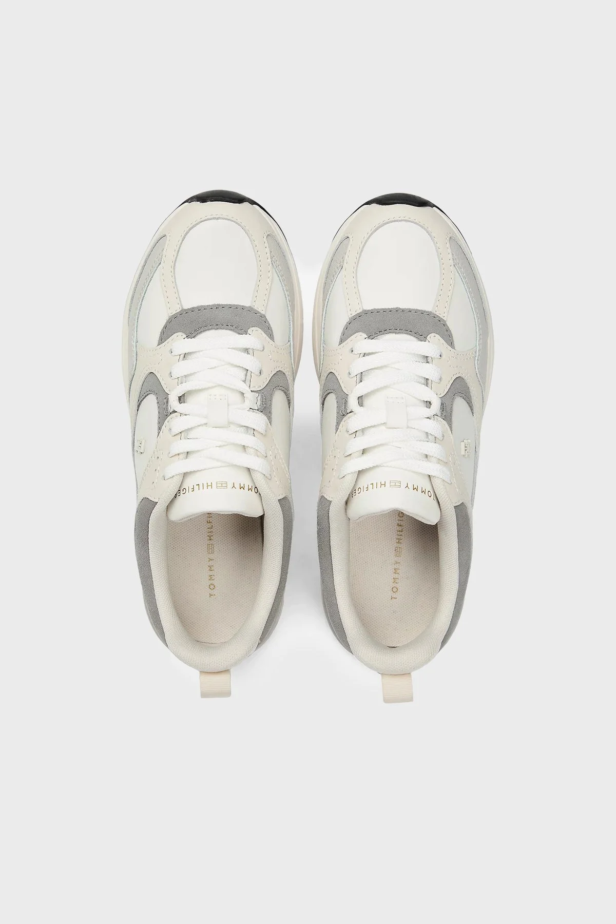Tommy Hilfiger Deri Logolu Sneaker Kadın Ayakkabı FW0FW09034 0F6 KREM-GRİ - 4