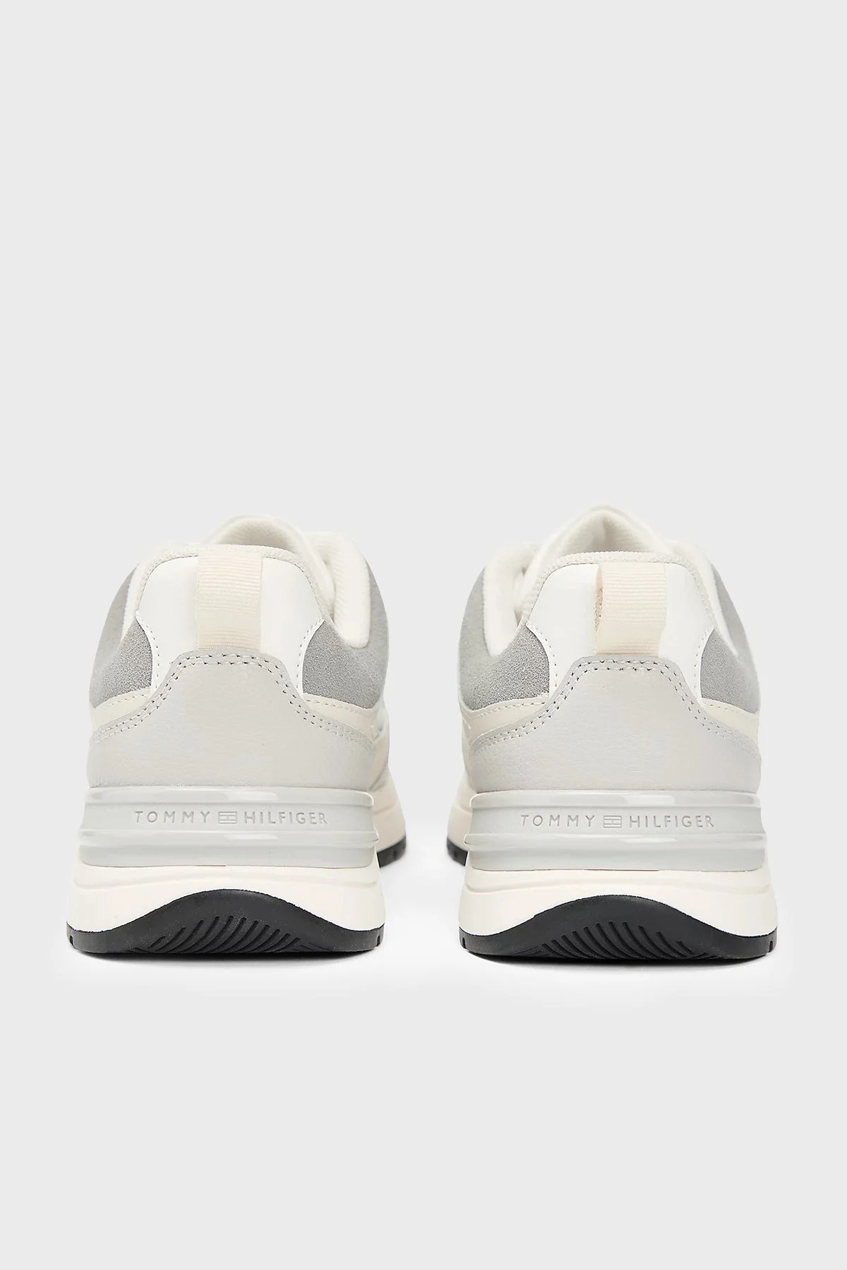 Tommy Hilfiger Deri Logolu Sneaker Kadın Ayakkabı FW0FW09034 0F6 KREM-GRİ - 5