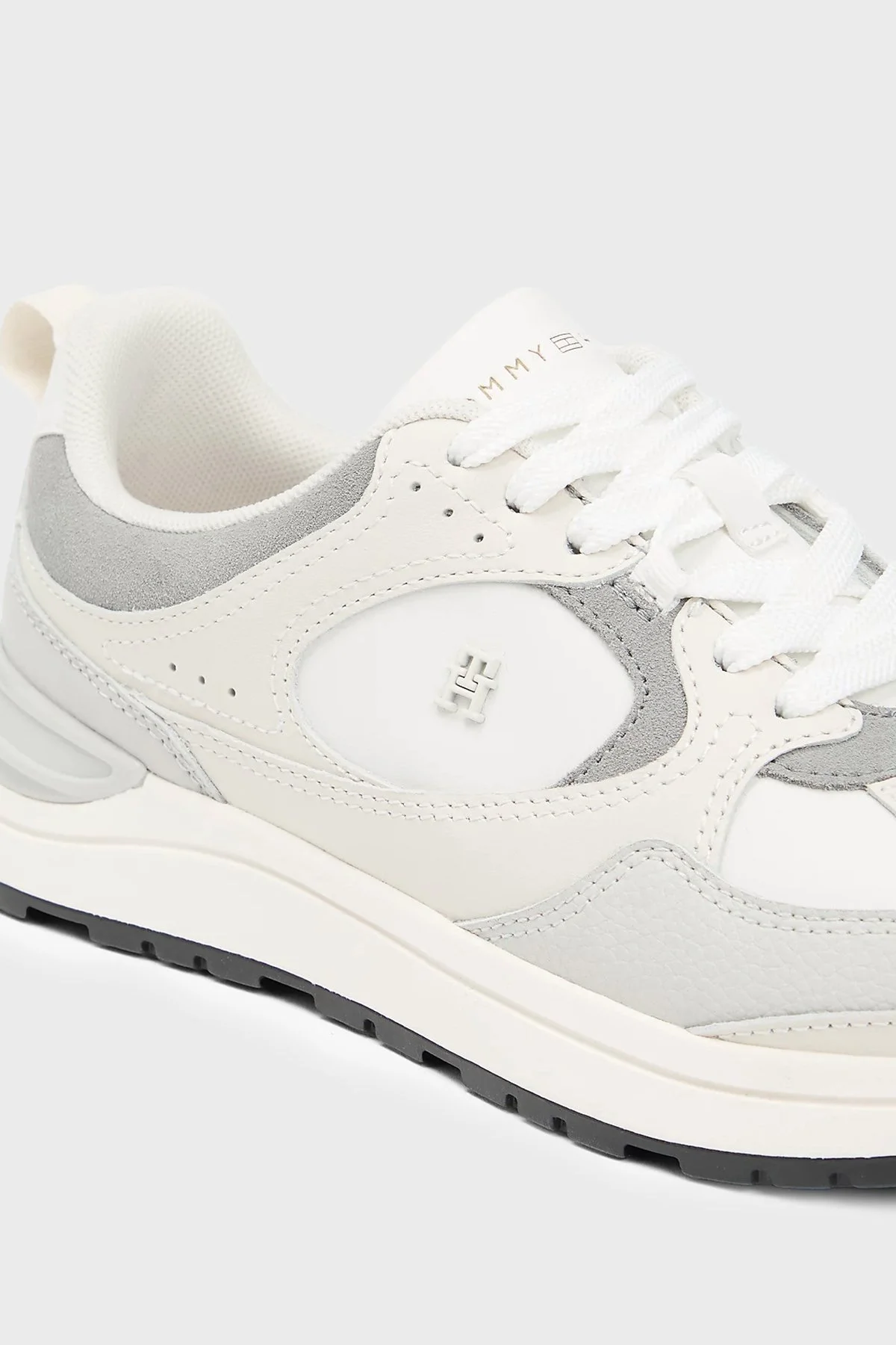 Tommy Hilfiger Deri Logolu Sneaker Kadın Ayakkabı FW0FW09034 0F6 KREM-GRİ - 6