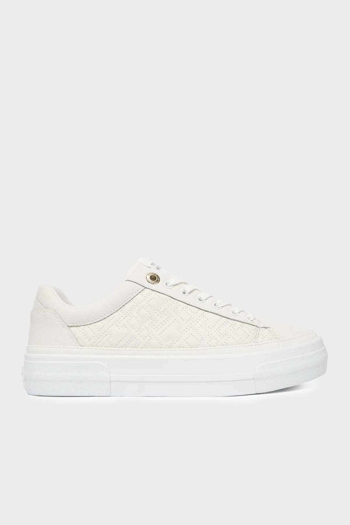 Tommy Hilfiger Deri Logolu Sneaker Kadın Ayakkabı FW0FW09265 YBL BEYAZ - 1