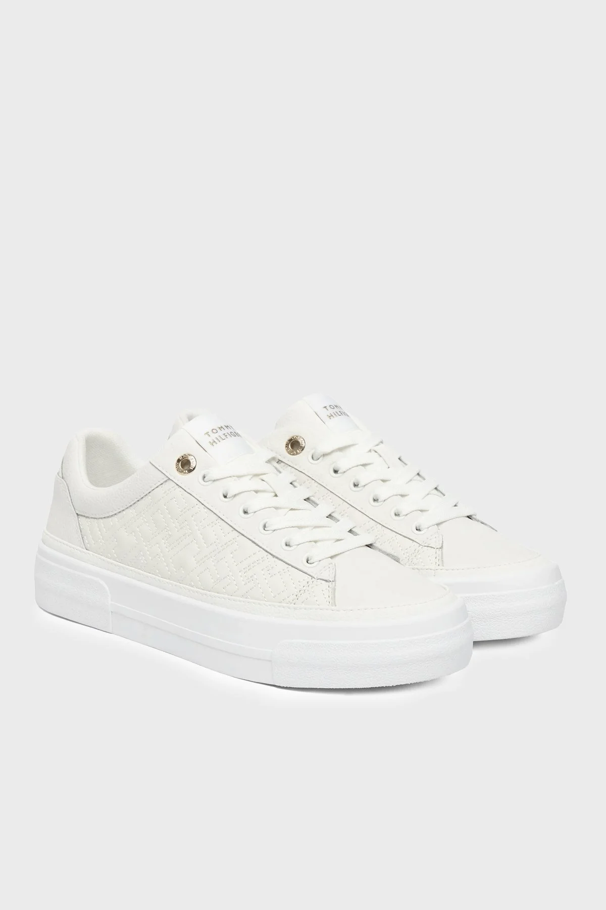 Tommy Hilfiger Deri Logolu Sneaker Kadın Ayakkabı FW0FW09265 YBL BEYAZ - 2