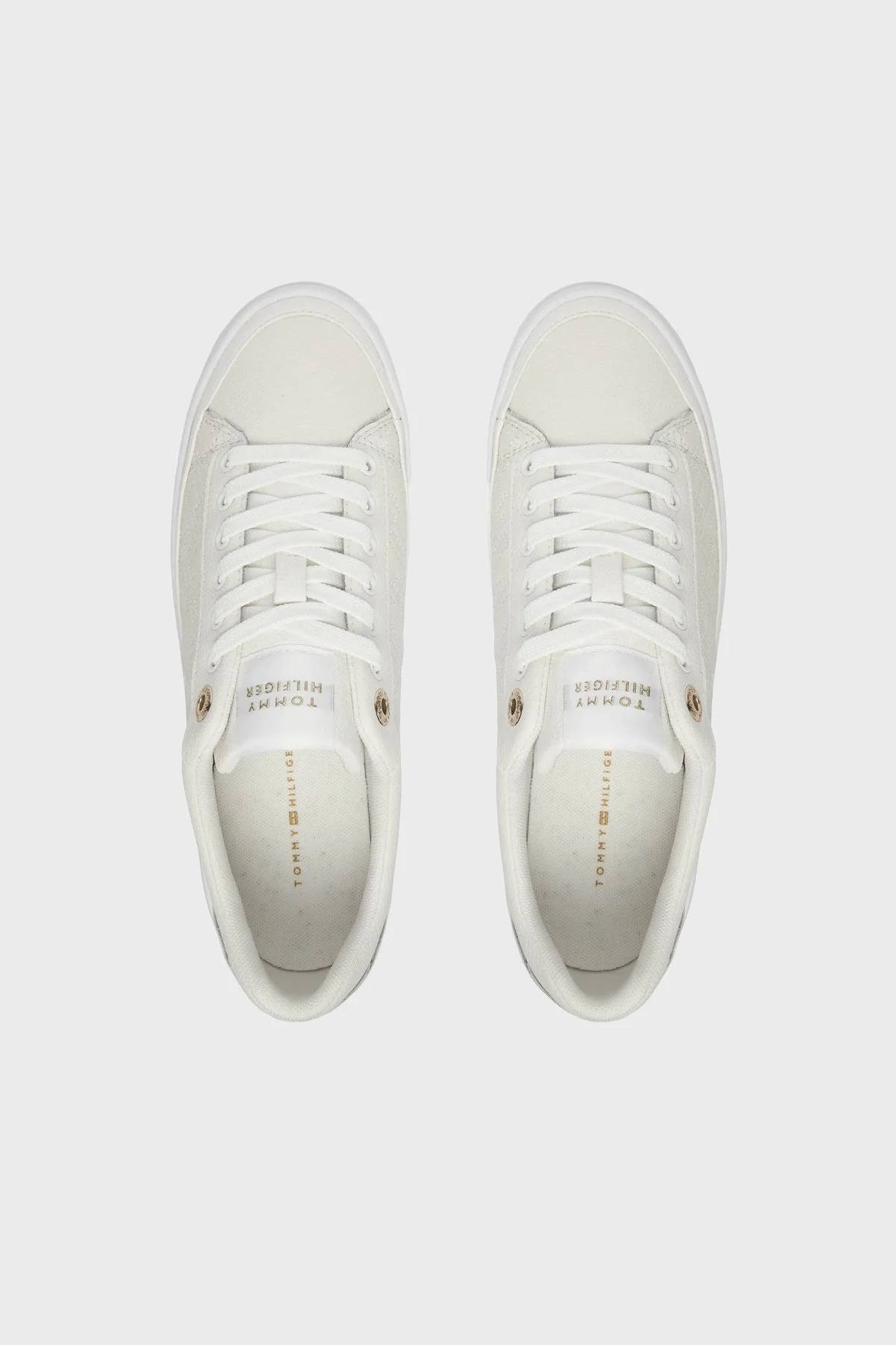 Tommy Hilfiger Deri Logolu Sneaker Kadın Ayakkabı FW0FW09265 YBL BEYAZ - 3