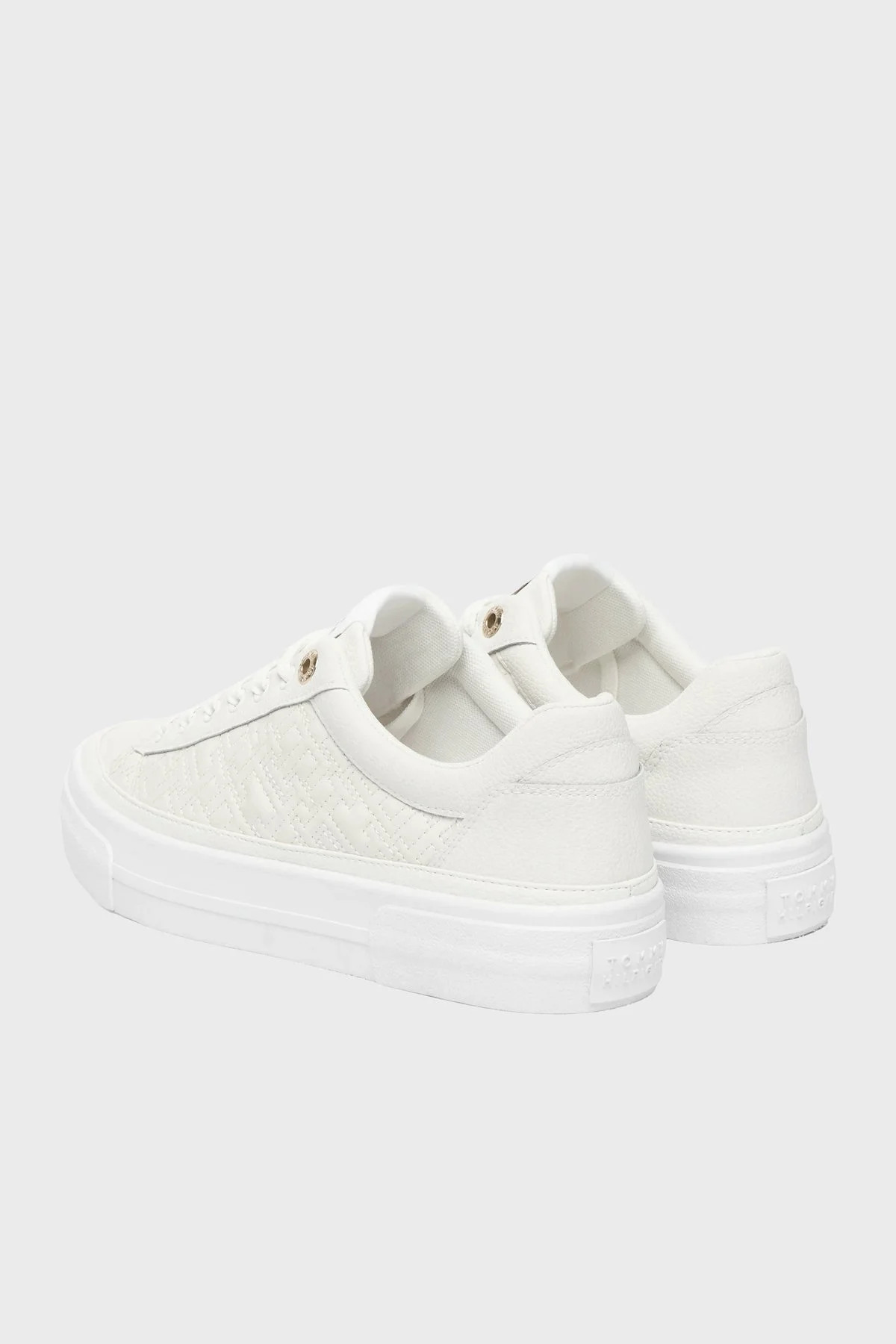 Tommy Hilfiger Deri Logolu Sneaker Kadın Ayakkabı FW0FW09265 YBL BEYAZ - 5