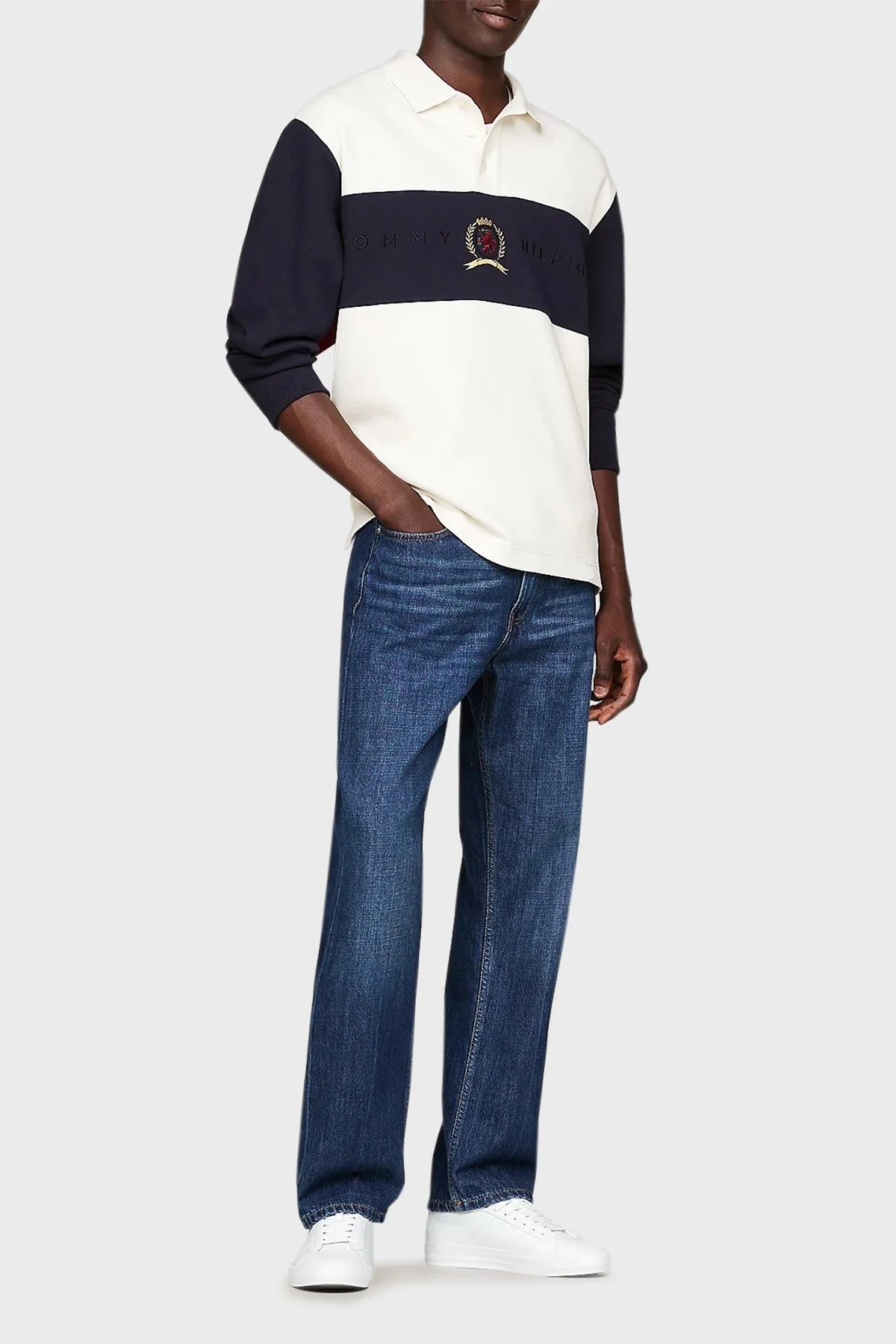 Tommy Hilfiger Deri Logolu Sneaker Erkek Ayakkabı FM0FM05201 YBS BEYAZ - 8