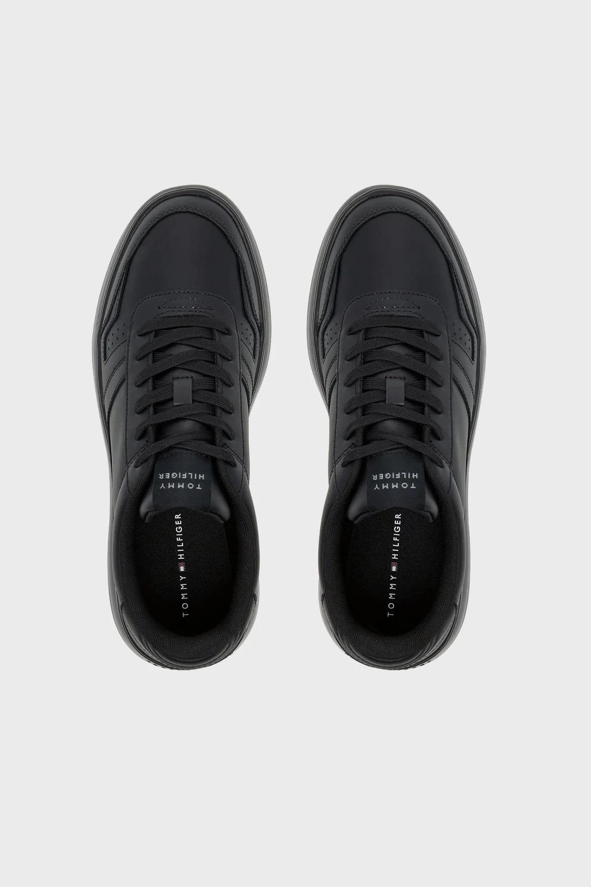 Tommy Hilfiger Deri Logolu Sneaker Erkek Ayakkabı FM0FM05529 BDS SİYAH - 3