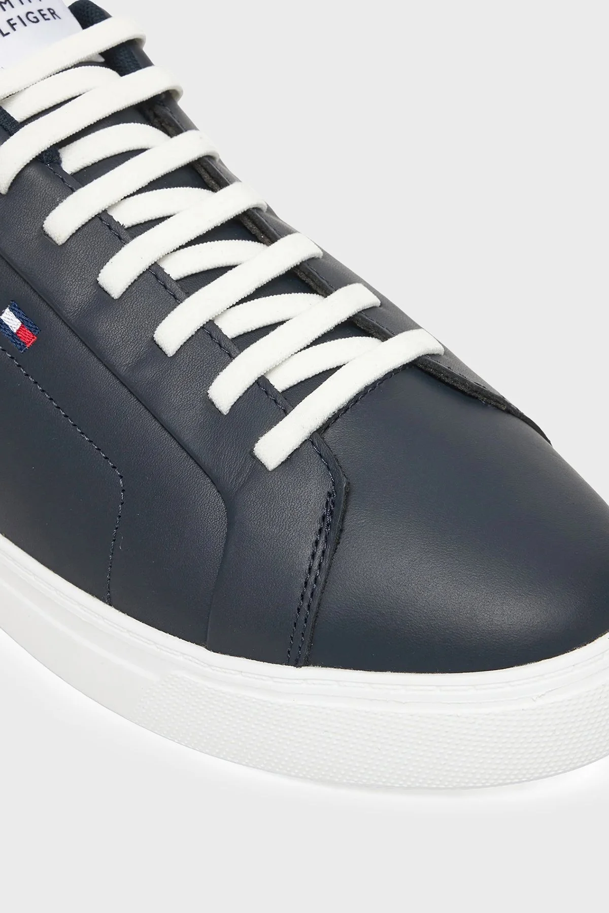 Tommy Hilfiger Deri Logolu Sneaker Erkek Ayakkabı FM0FM05678 DW5 LACİVERT - 4