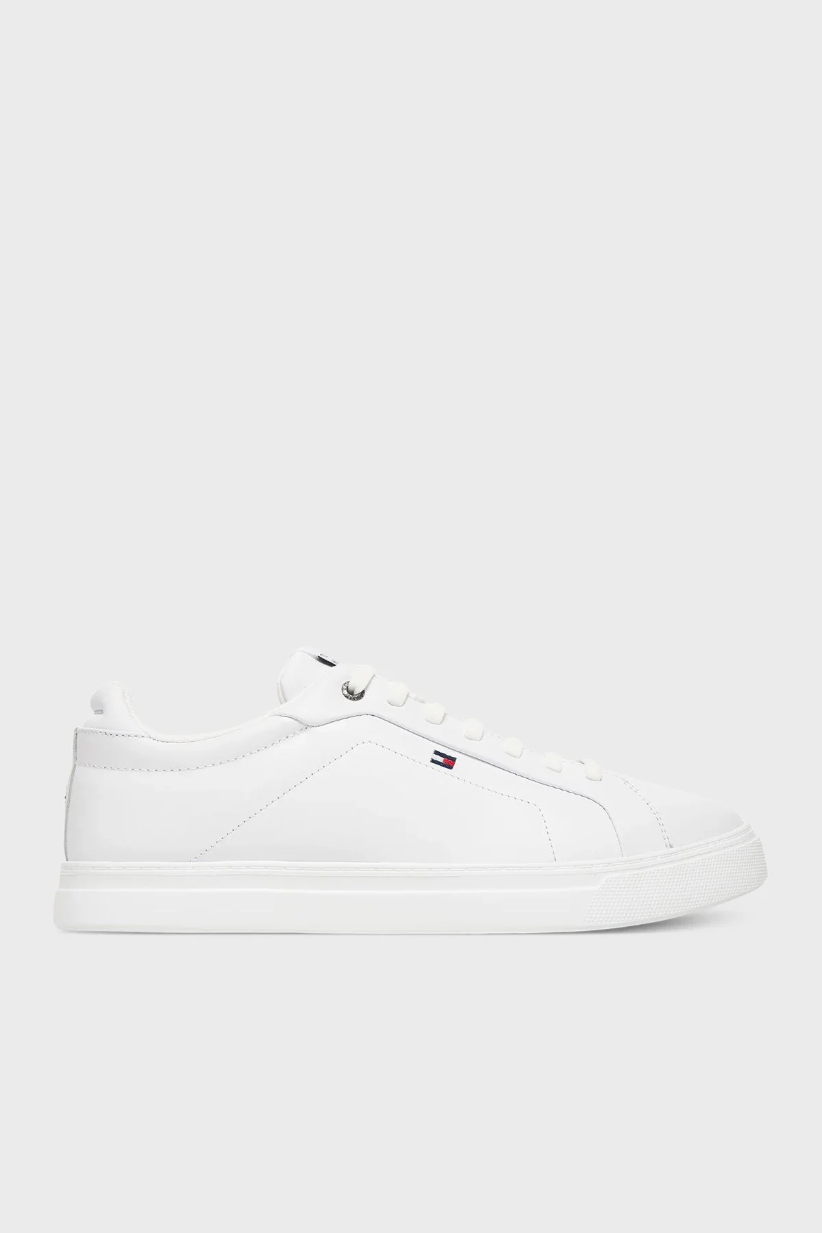 Tommy Hilfiger Deri Logolu Sneaker Erkek Ayakkabı FM0FM05678 YBS BEYAZ - 1