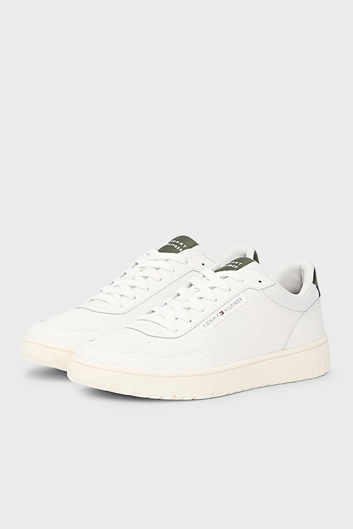 Tommy Hilfiger Deri Logolu Sneaker Erkek Ayakkabı FM0FM05713 YBL BEYAZ - 3