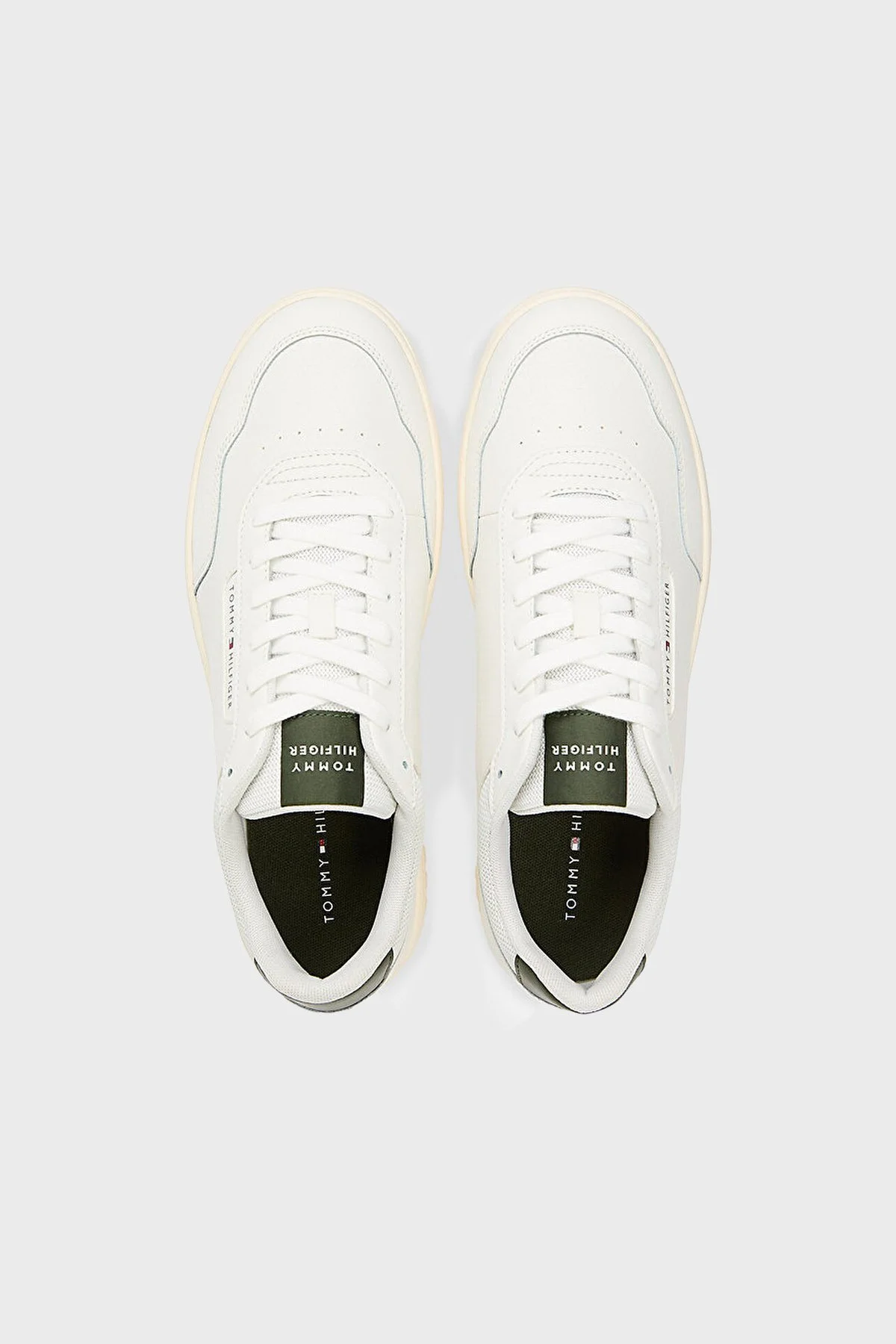 Tommy Hilfiger Deri Logolu Sneaker Erkek Ayakkabı FM0FM05713 YBL BEYAZ - 4