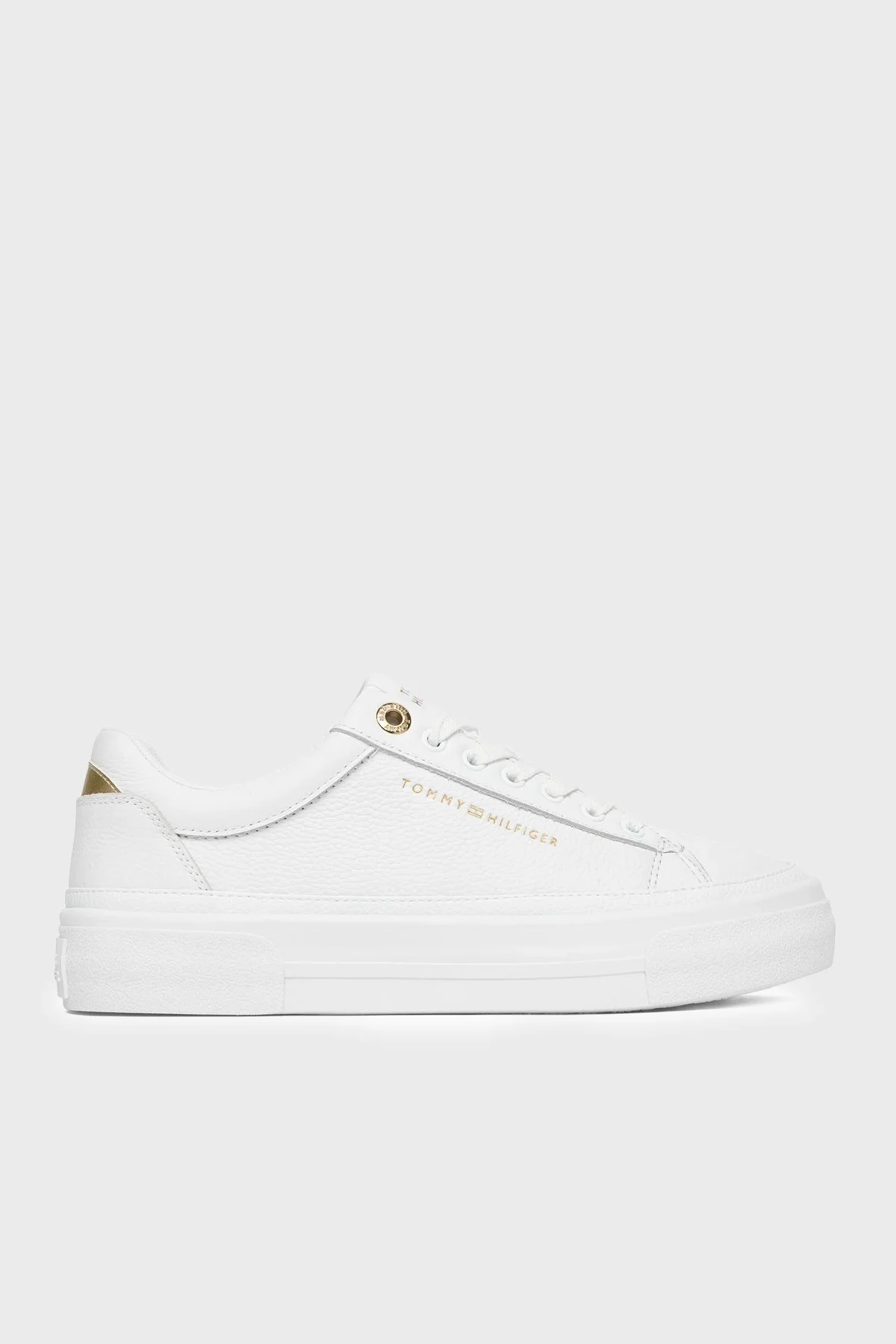 Tommy Hilfiger Deri Logolu Sneker Bayan Ayakkabı FW0FW09018 YBS BEYAZ - 1