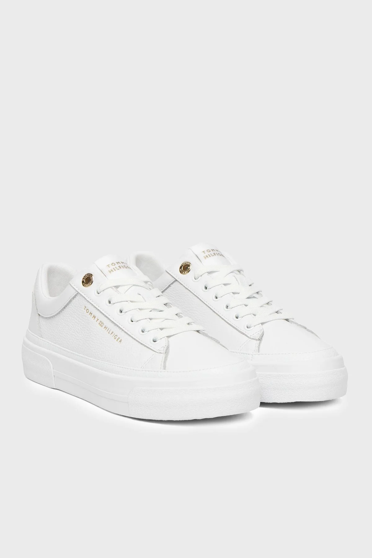 Tommy Hilfiger Deri Logolu Sneker Bayan Ayakkabı FW0FW09018 YBS BEYAZ - 2