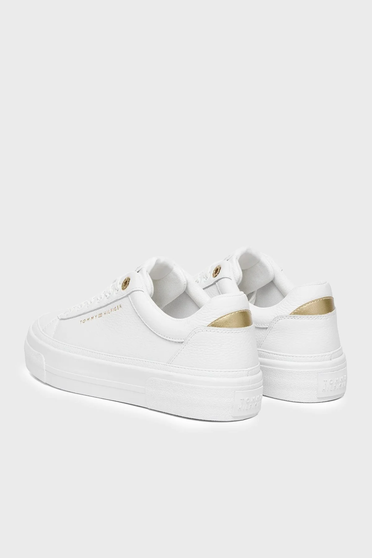 Tommy Hilfiger Deri Logolu Sneker Bayan Ayakkabı FW0FW09018 YBS BEYAZ - 5