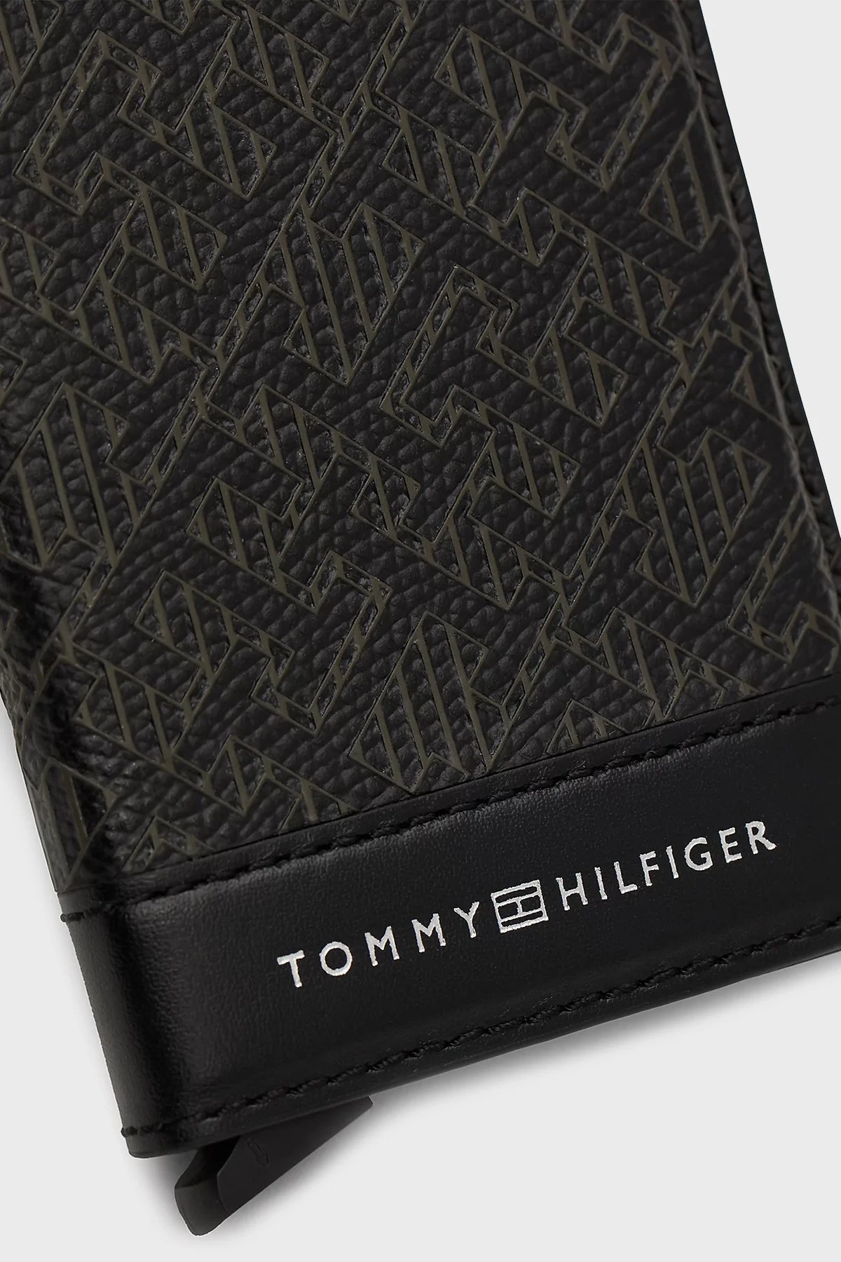 Tommy Hilfiger Deri Monogram Logolu Erkek Kartlık AM0AM12783 BDS SİYAH - 4