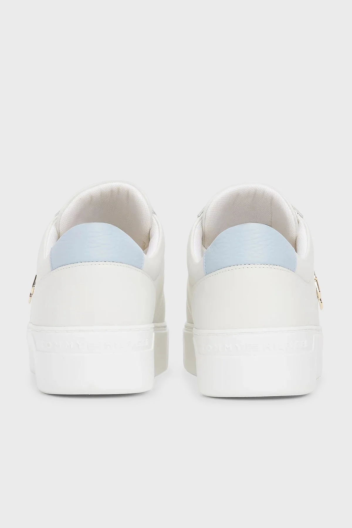 Tommy Hilfiger Deri Platform Sneaker Bayan Ayakkabı FW0FW08464 0LH EKRU-MAVİ - 6