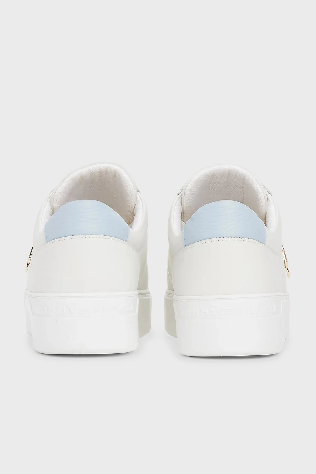 Tommy Hilfiger Deri Platform Sneaker Kadın Ayakkabı FW0FW08464 0LH EKRU-MAVİ - 6