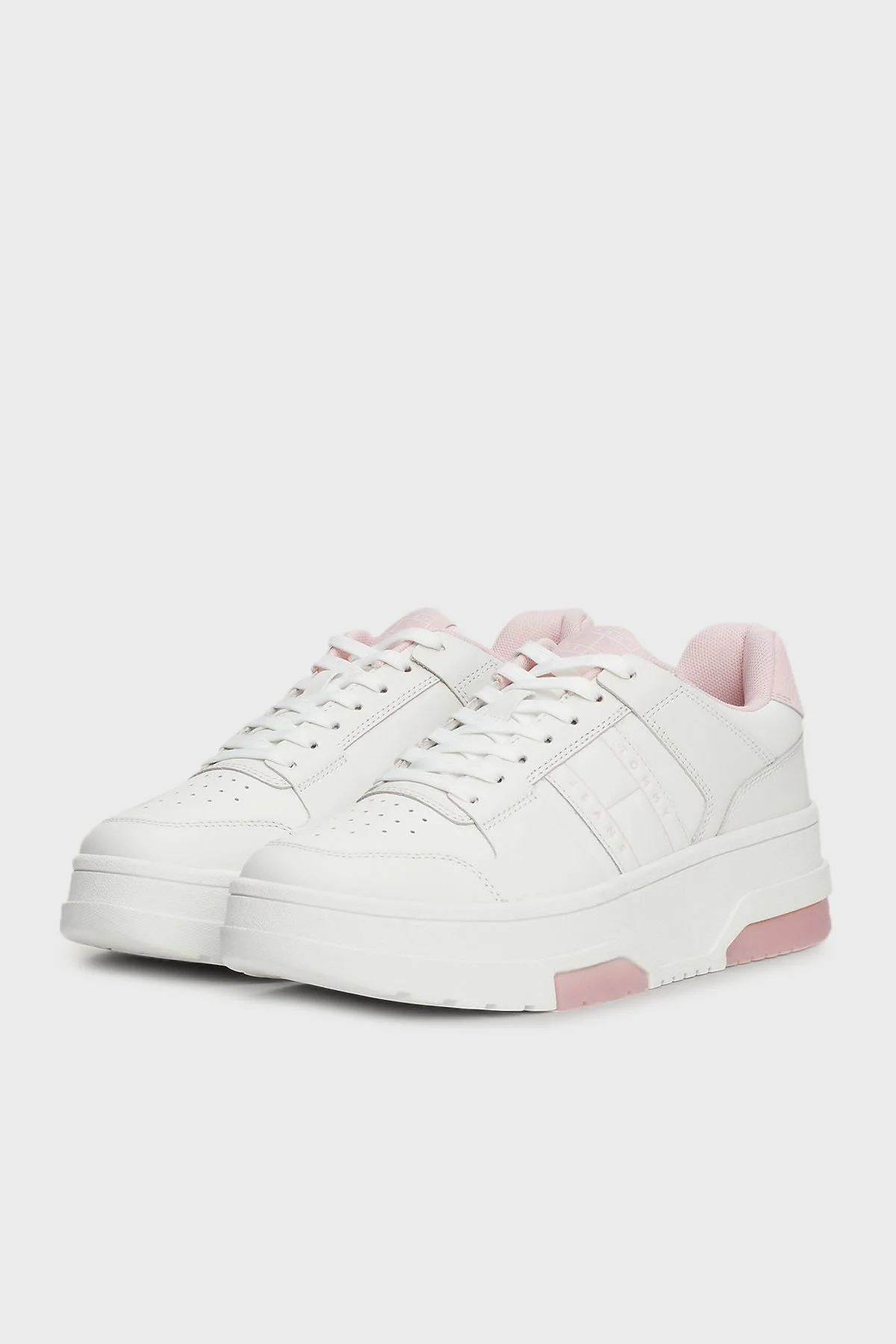 Tommy Hilfiger Deri Sneaker Bayan Ayakkabı EN0EN02592 TH2 PEMBE - 4