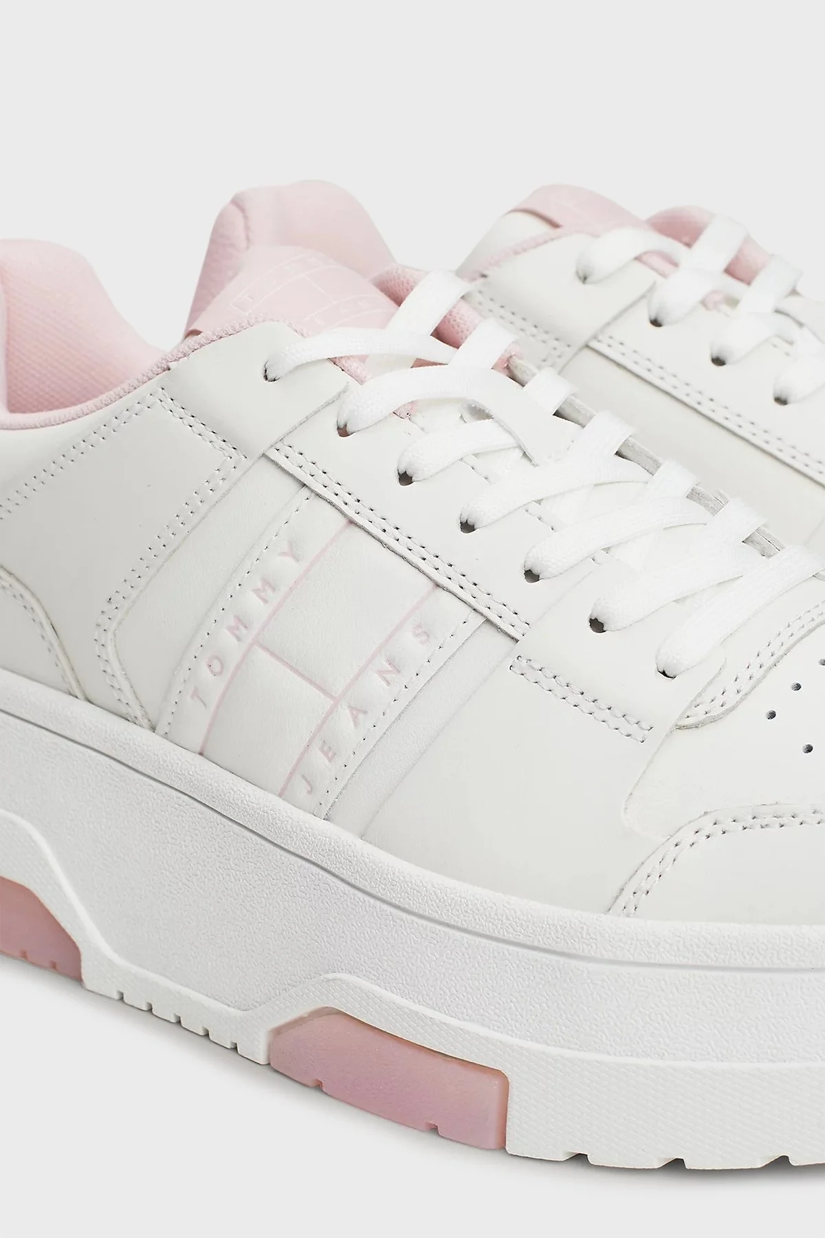 Tommy Hilfiger Deri Sneaker Bayan Ayakkabı EN0EN02592 TH2 PEMBE - 7