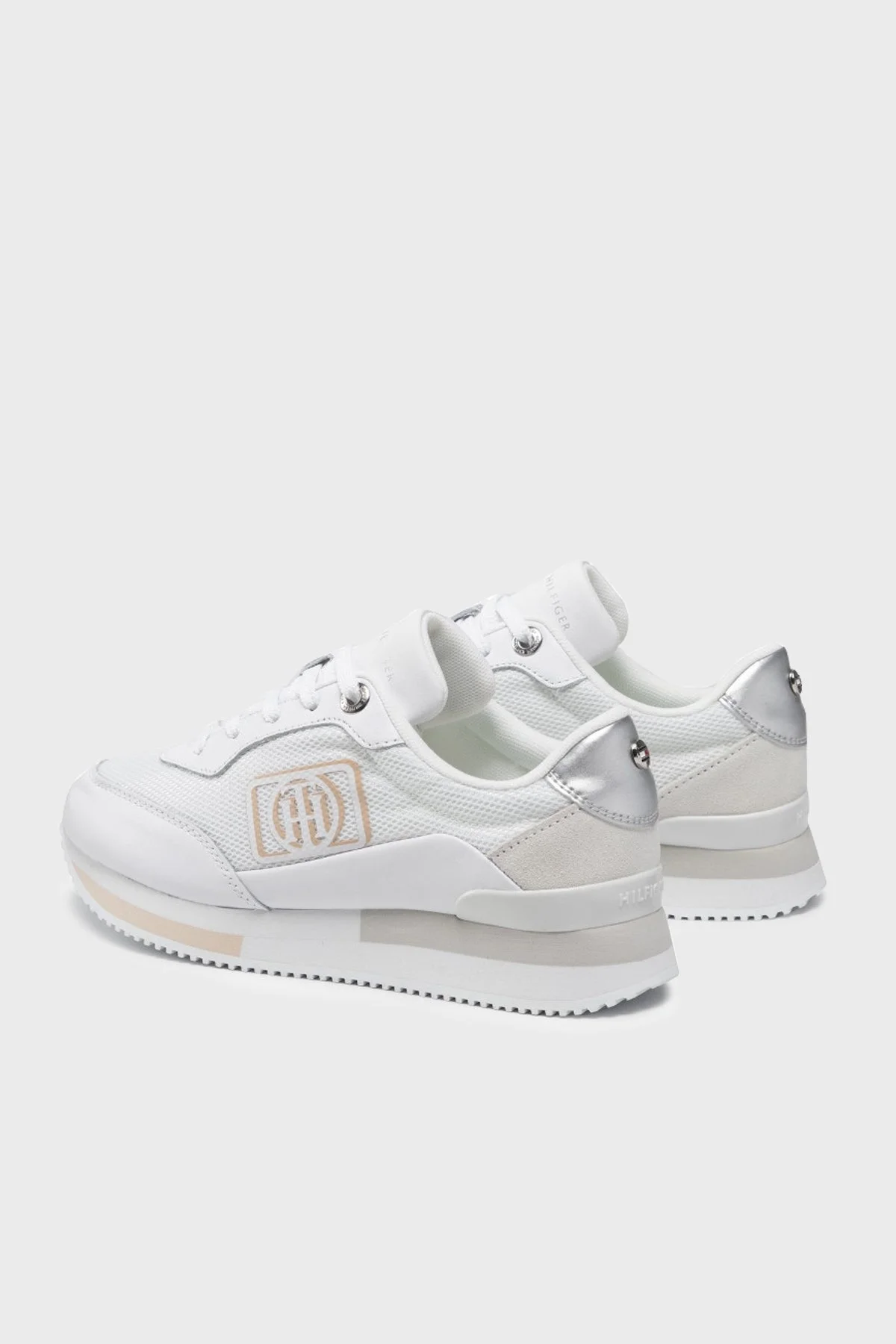 Tommy Hilfiger Deri Sneaker Bayan Ayakkabı FW0FW06459 YBR BEYAZ - 4