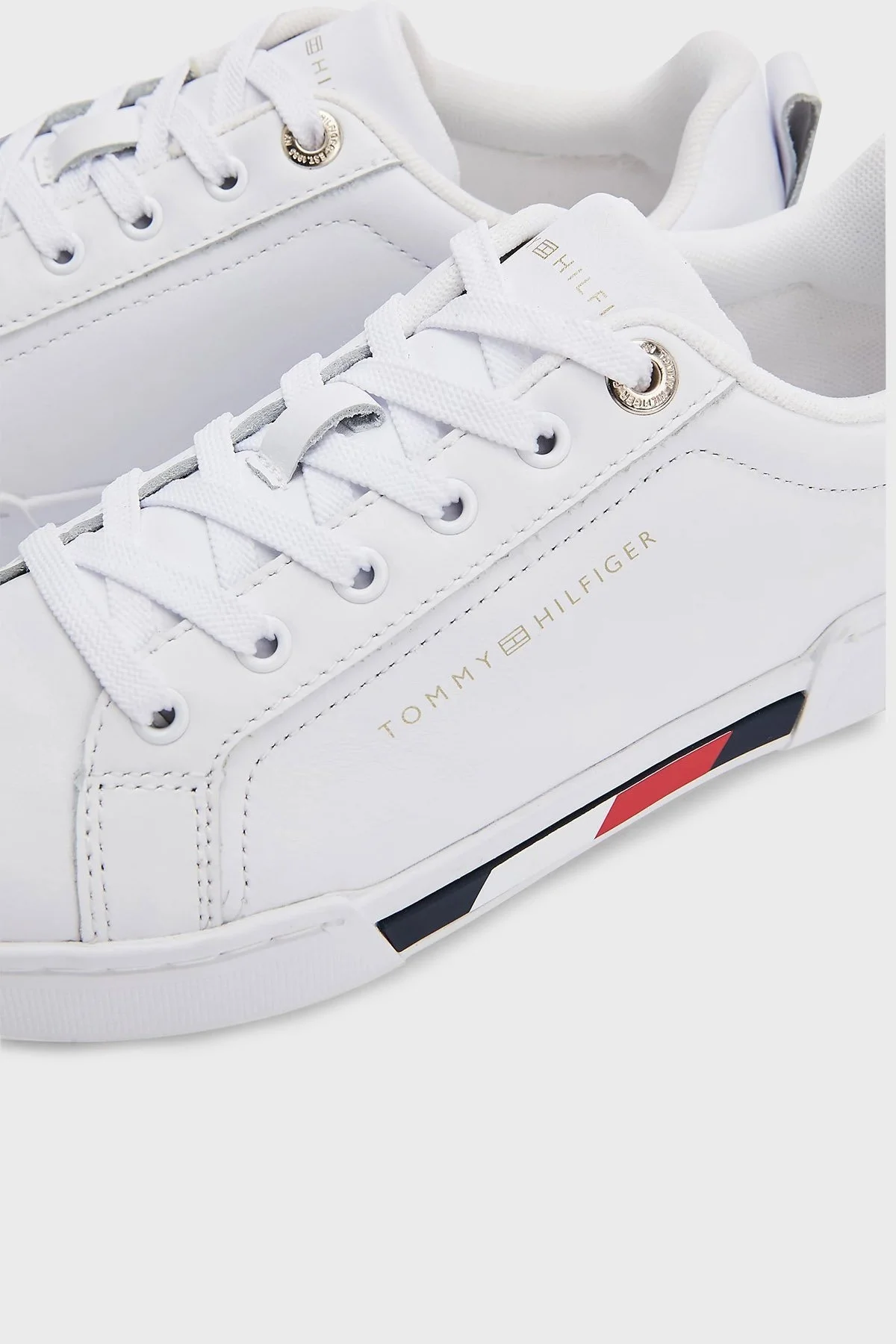 Tommy Hilfiger Deri Sneaker Bayan Ayakkabı FW0FW06729 YBR BEYAZ - 3